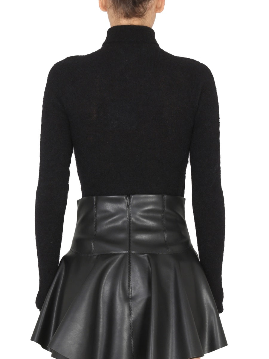 PHILOSOPHY DI LORENZO SERAFINI High Neck Slim Fit T-Shirt in Striped Pattern - Size 35