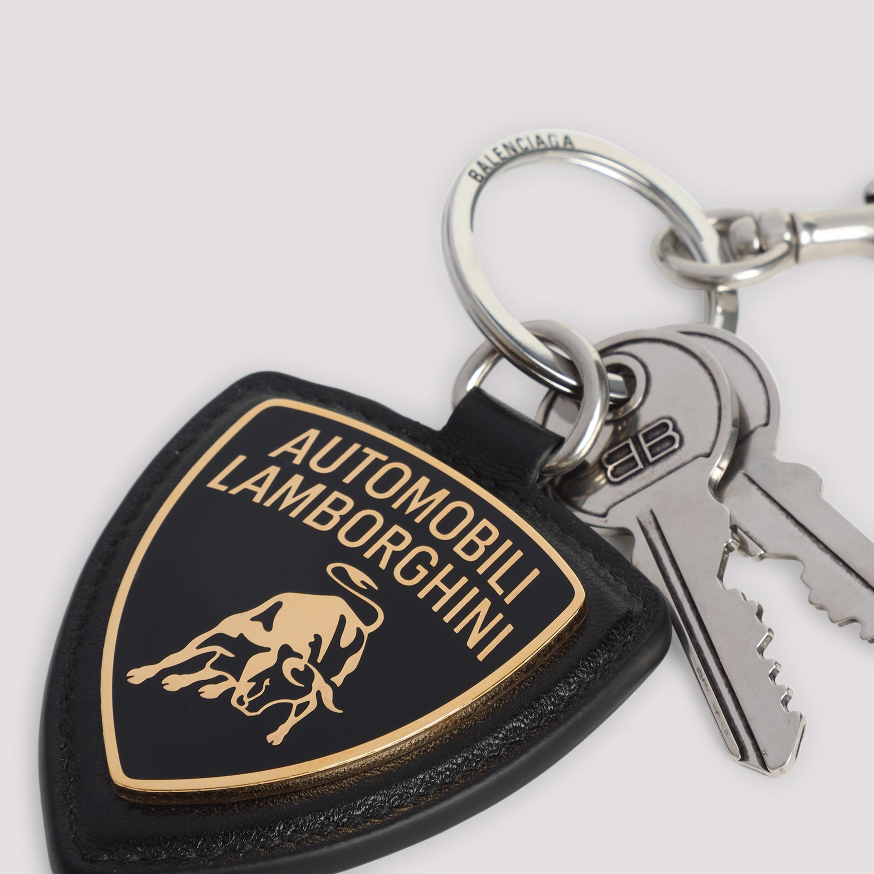 BALENCIAGA Mini Lambo Shield Charm Key Ring