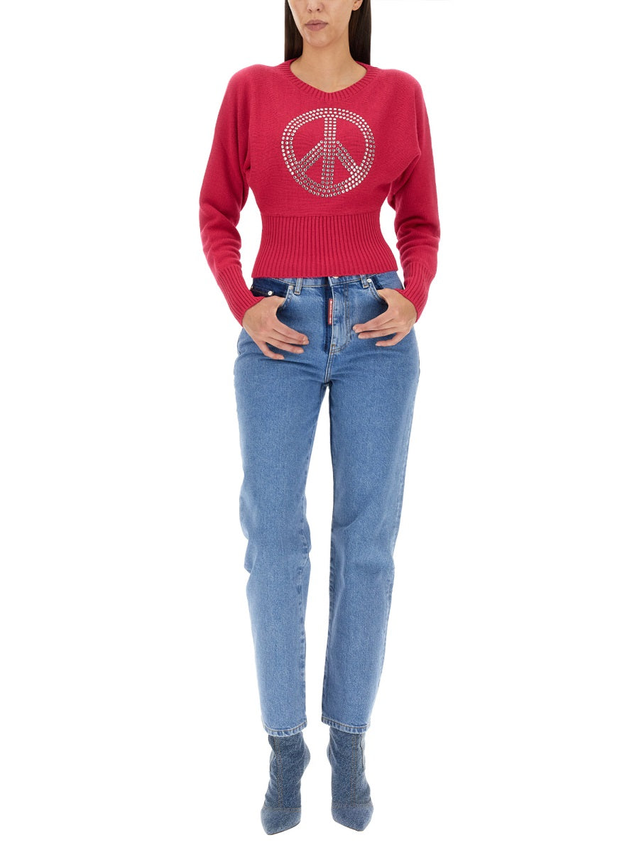 MOSCHINO JEANS Peace Symbol Graphic T-Shirt