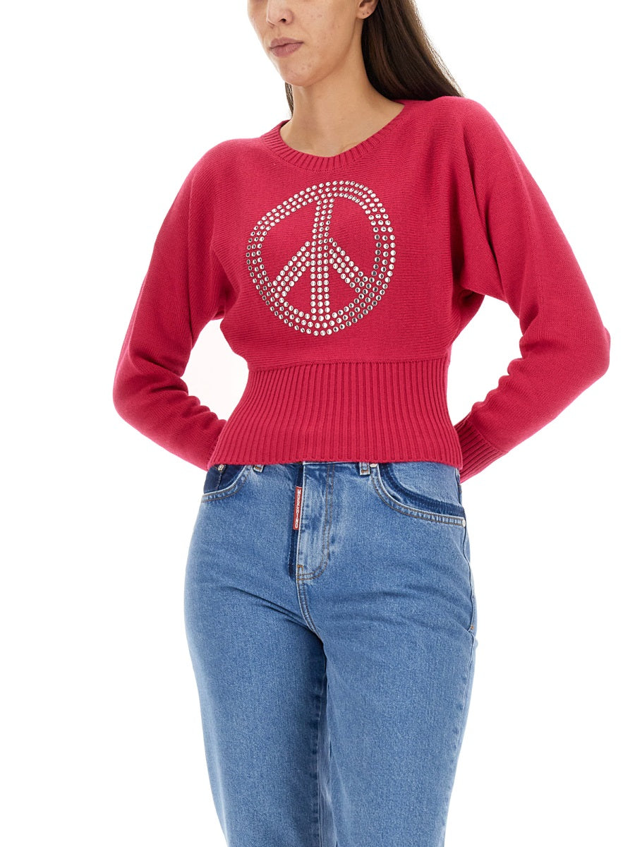 MOSCHINO JEANS Peace Symbol Graphic T-Shirt