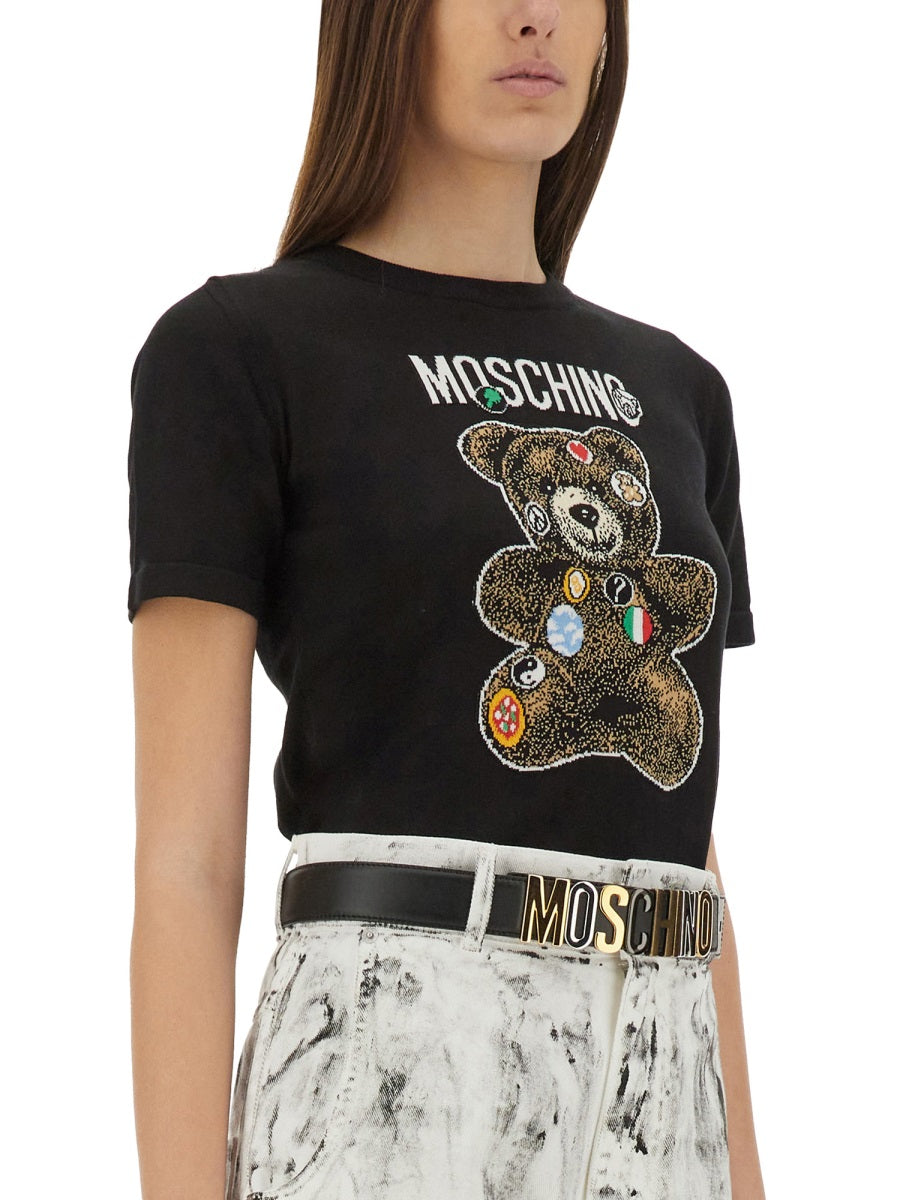 MOSCHINO COUTURE Slim Fit Teddy Bear Sweater - Size 38