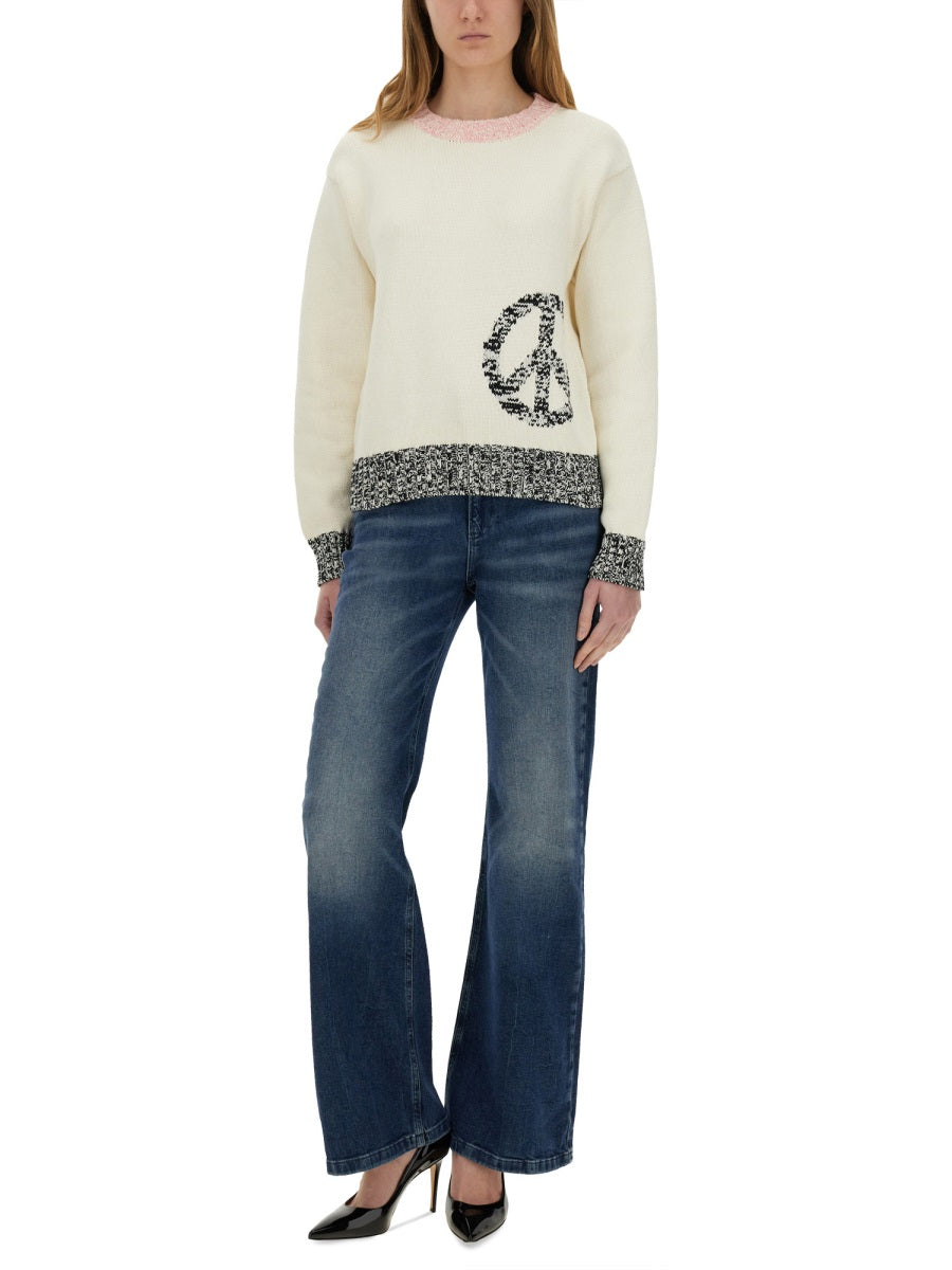 MOSCHINO JEANS Mesh Inlay Pattern Sweater - Size S