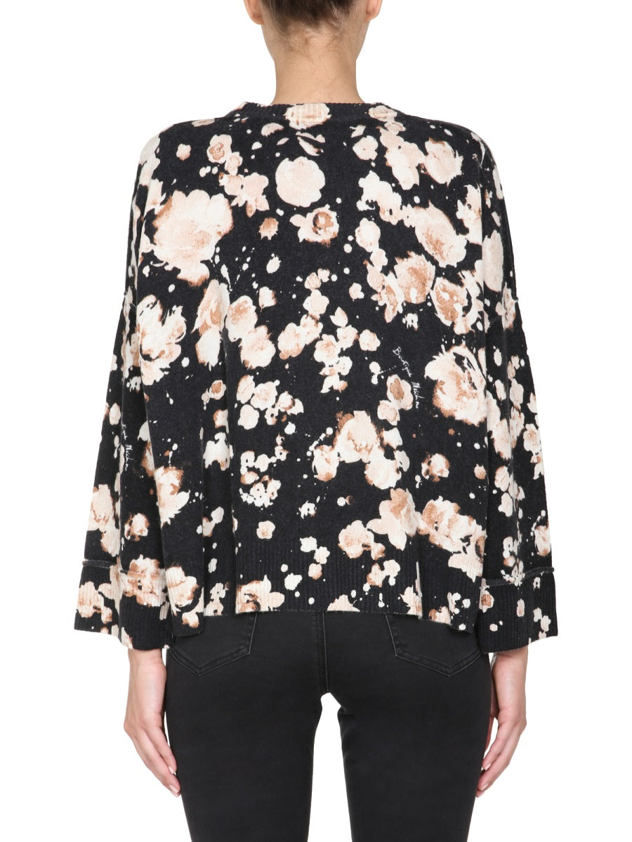 BOUTIQUE MOSCHINO Floral Crew Neck Sweater for Women