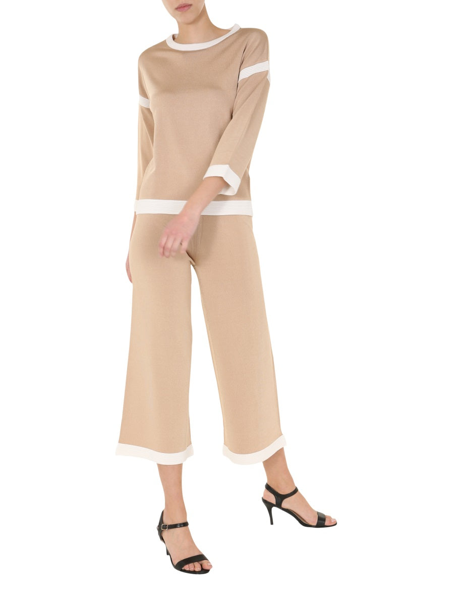 BOUTIQUE MOSCHINO Round Neck Wide Sleeve Sweater for Women