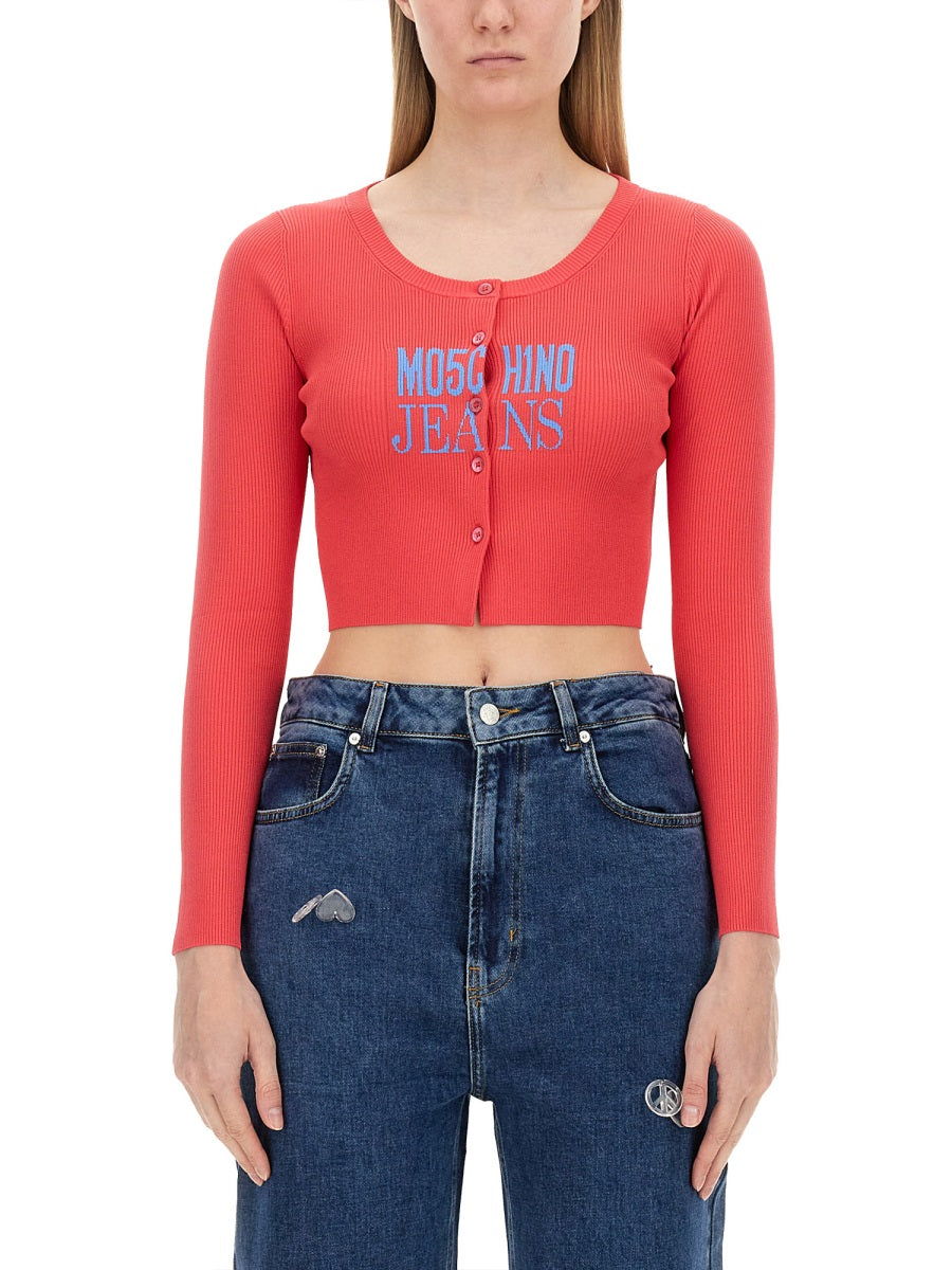 MOSCHINO JEANS Slim Fit Cropped Cardigan