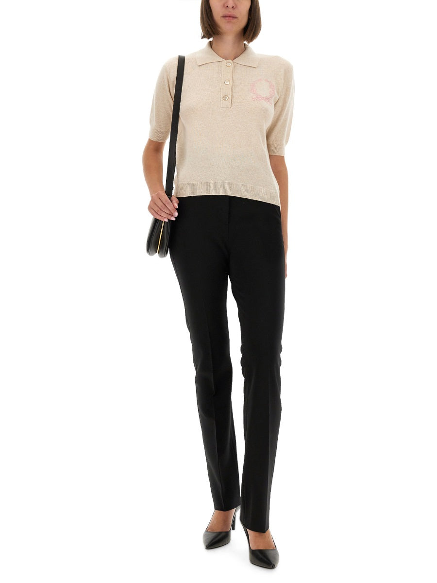 MOSCHINO COUTURE Classic Polo Shirt with Logo - Size 40 IT