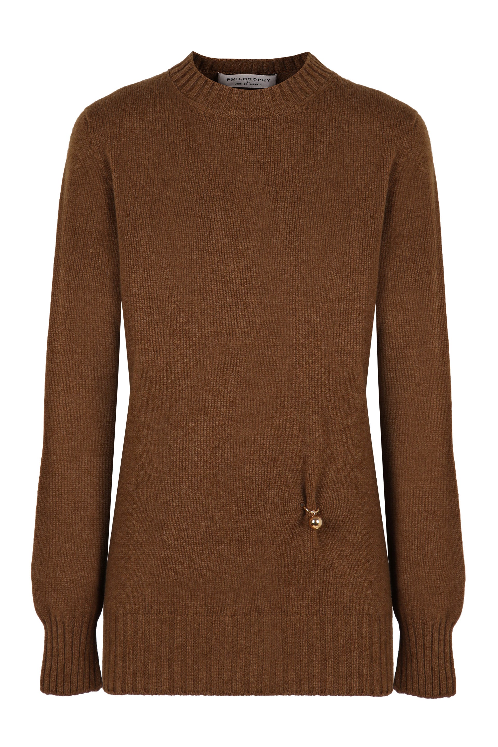 PHILOSOPHY DI LORENZO SERAFINI Wool and Cashmere Sweater with Gold-Tone Detail