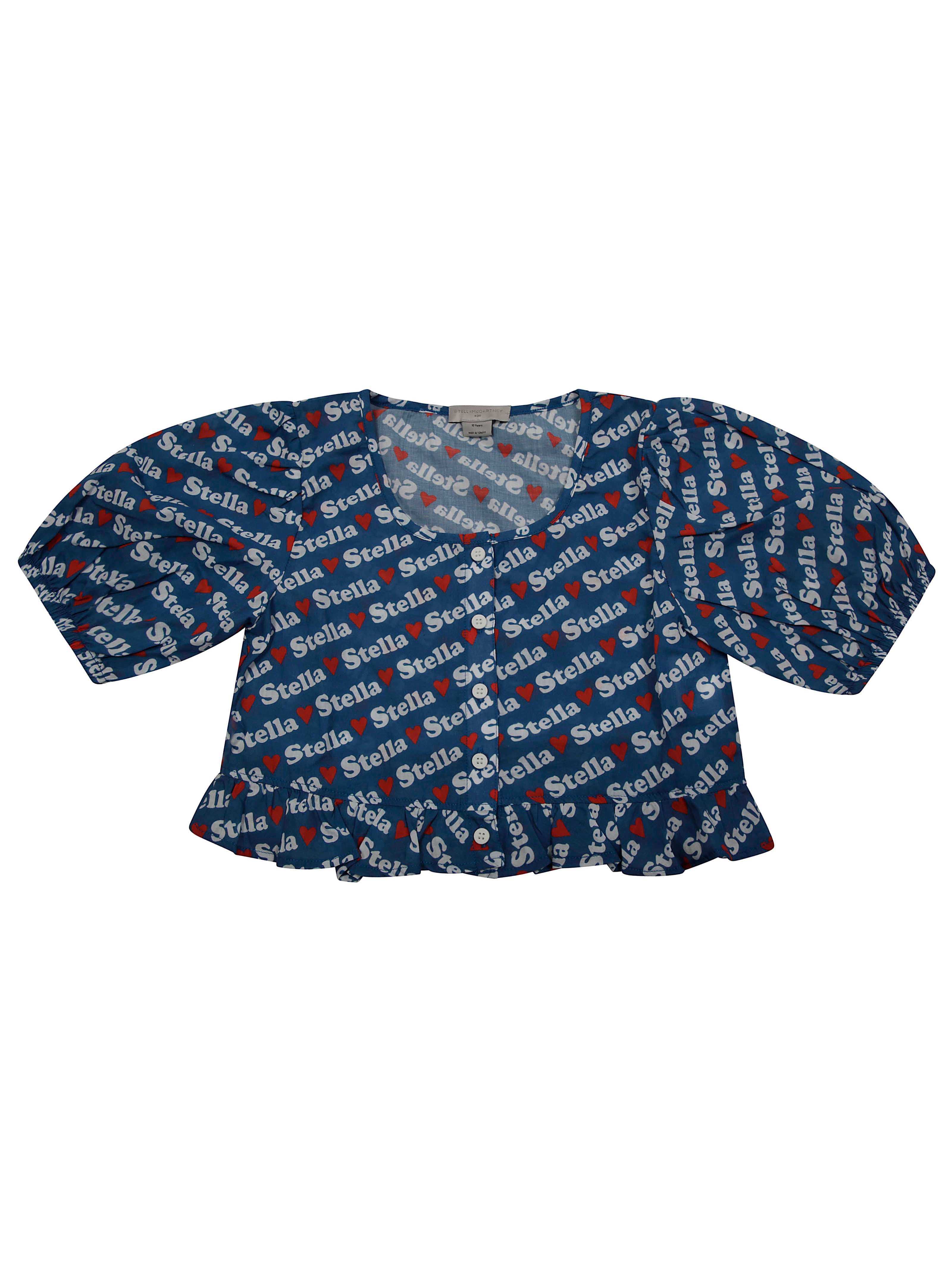 STELLA MC CARTNEY Mini Logo & Hearts Crop Shirt