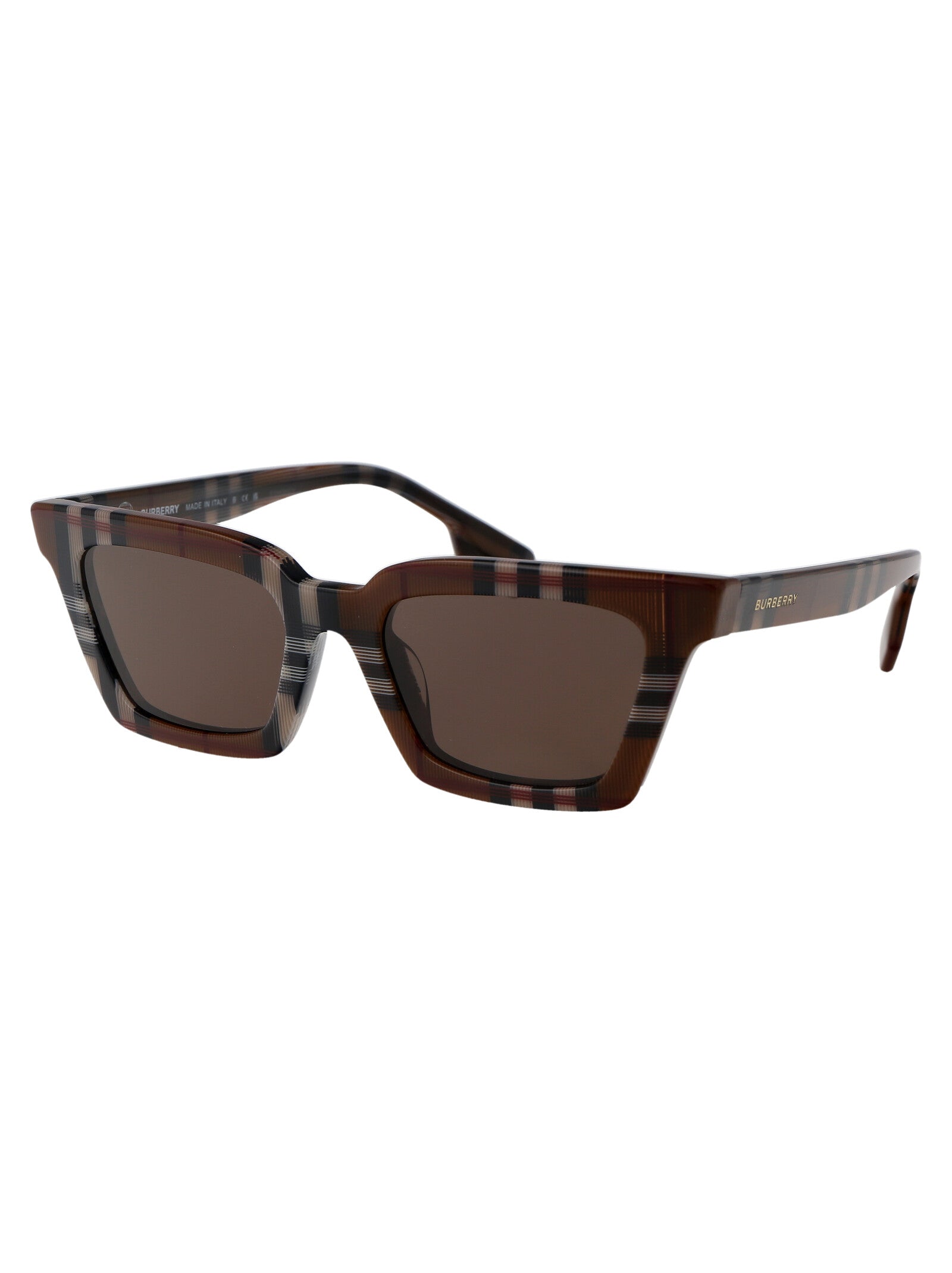 BURBERRY Check Brown Acetate Sunglasses for Women