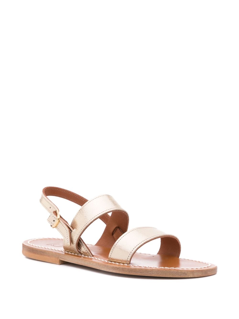 KJACQUES Double-Strap Slingback Leather Sandals for Women