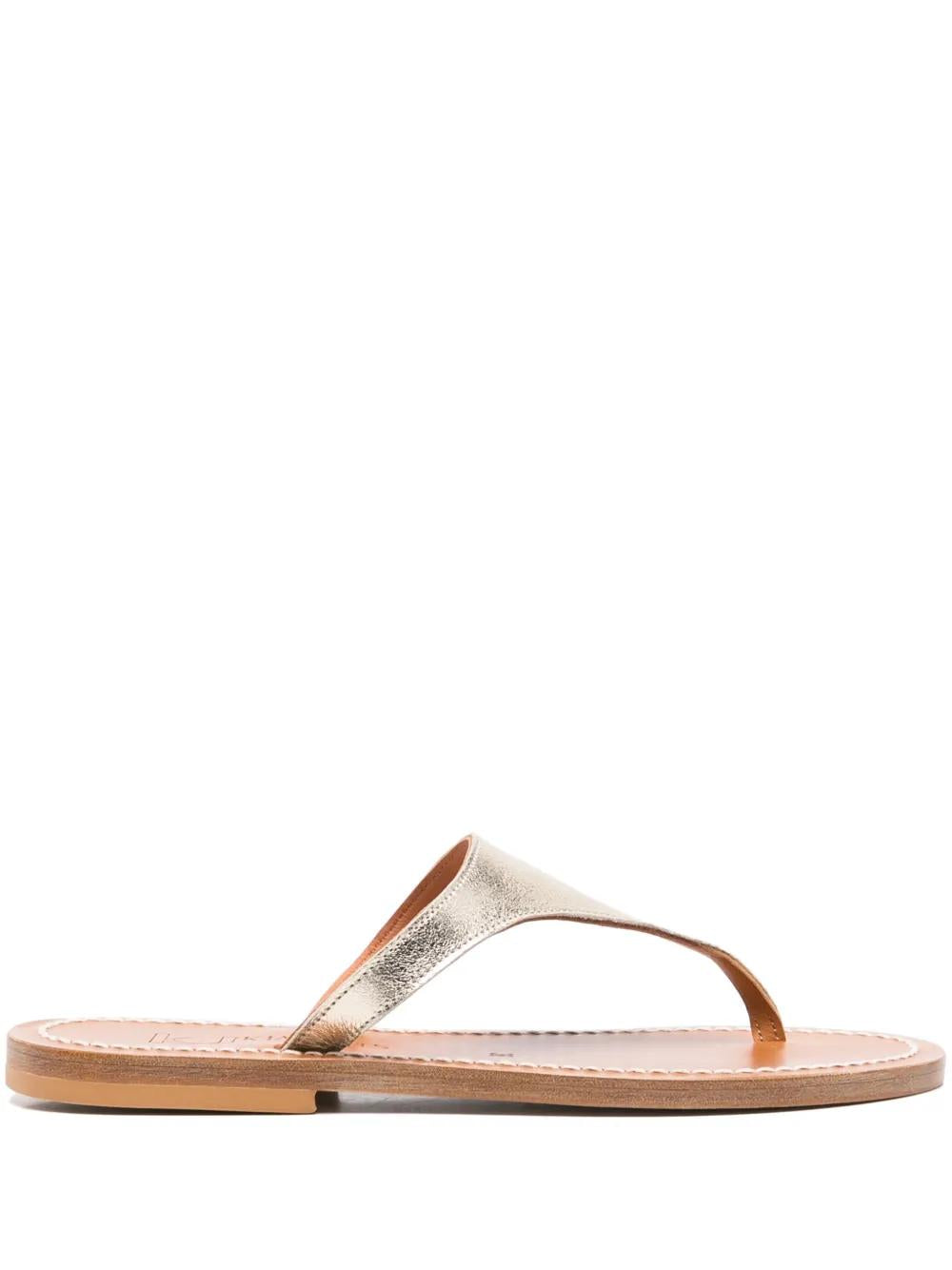 KJACQUES Leather Thong Strap Sandals