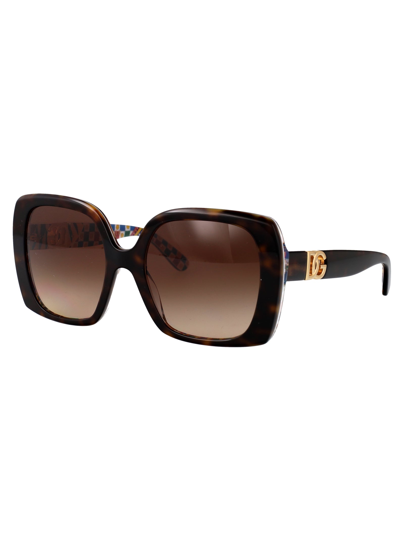 DOLCE & GABBANA Havana Print Acetate Sunglasses
