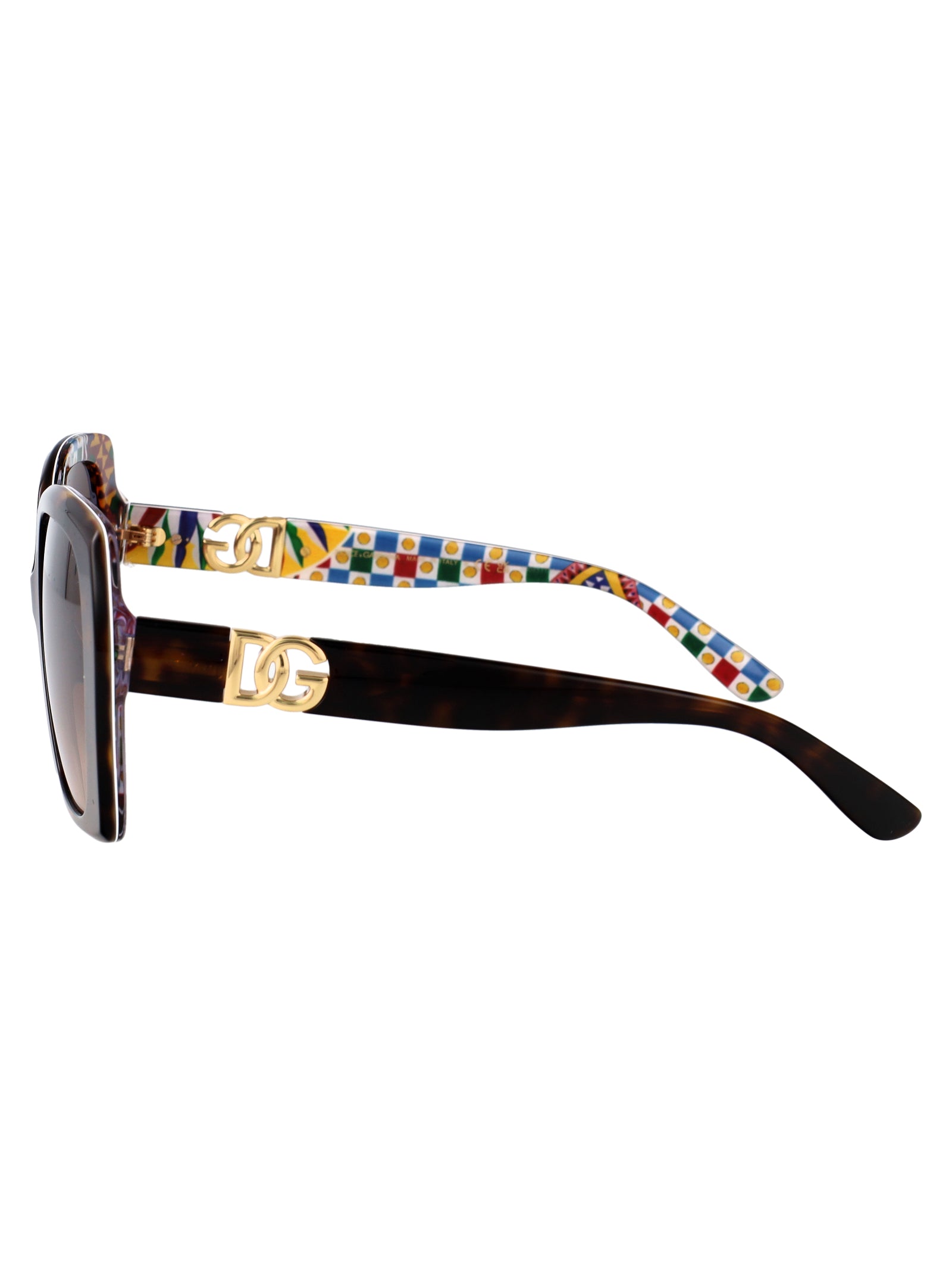 DOLCE & GABBANA Havana Print Acetate Sunglasses