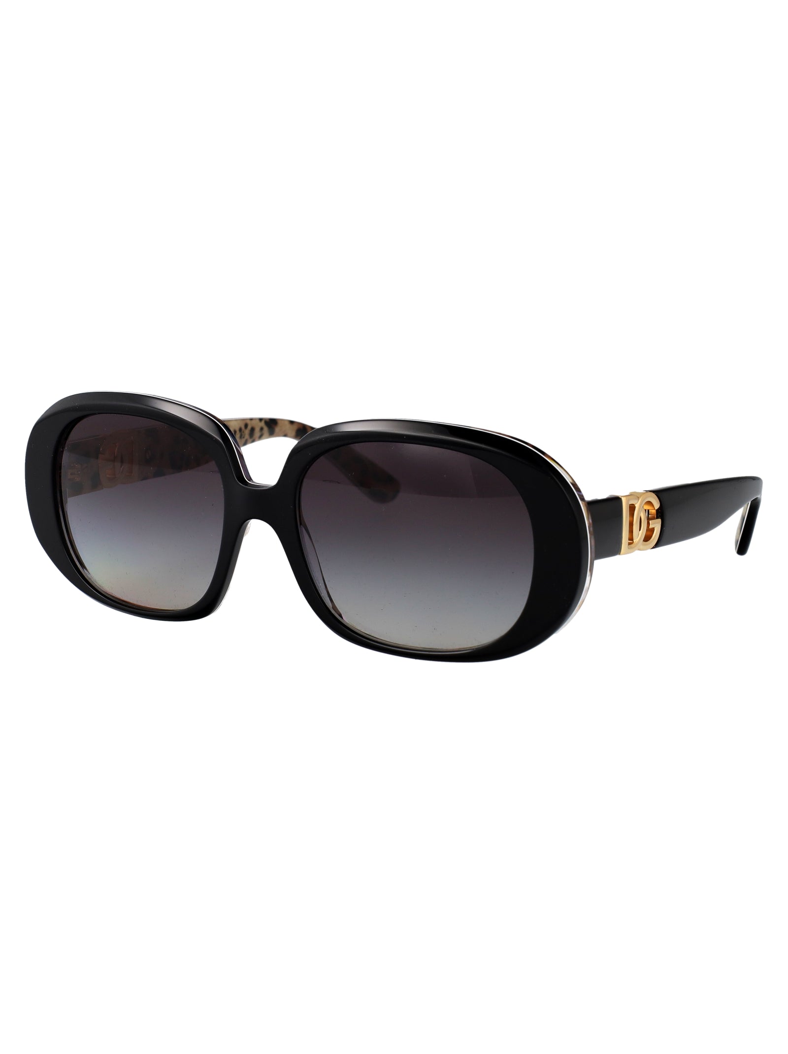 DOLCE & GABBANA Stylish Leopard Print Acetate Sunglasses for Women
