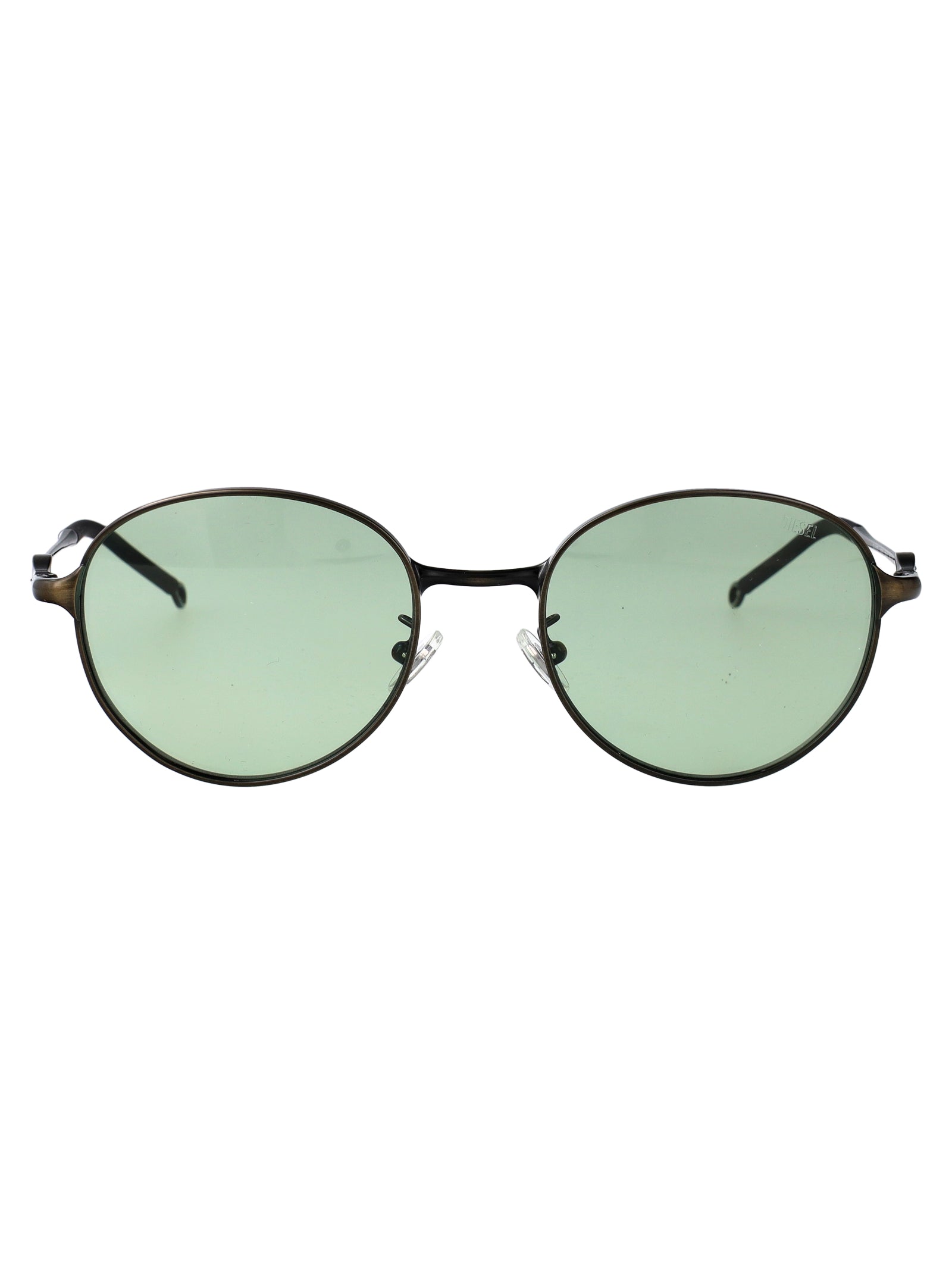 DIESEL Brushed Light Grey Green Metal Sunglasses for All