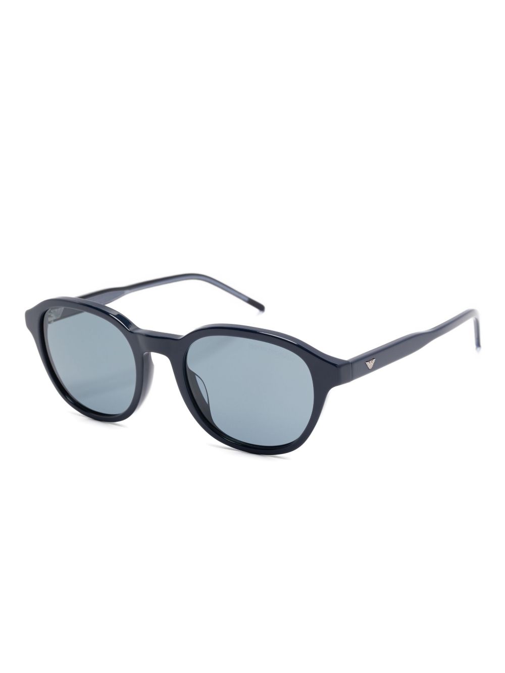 EMPORIO ARMANI Round Frame Sunglasses with Eagle Logo for Men