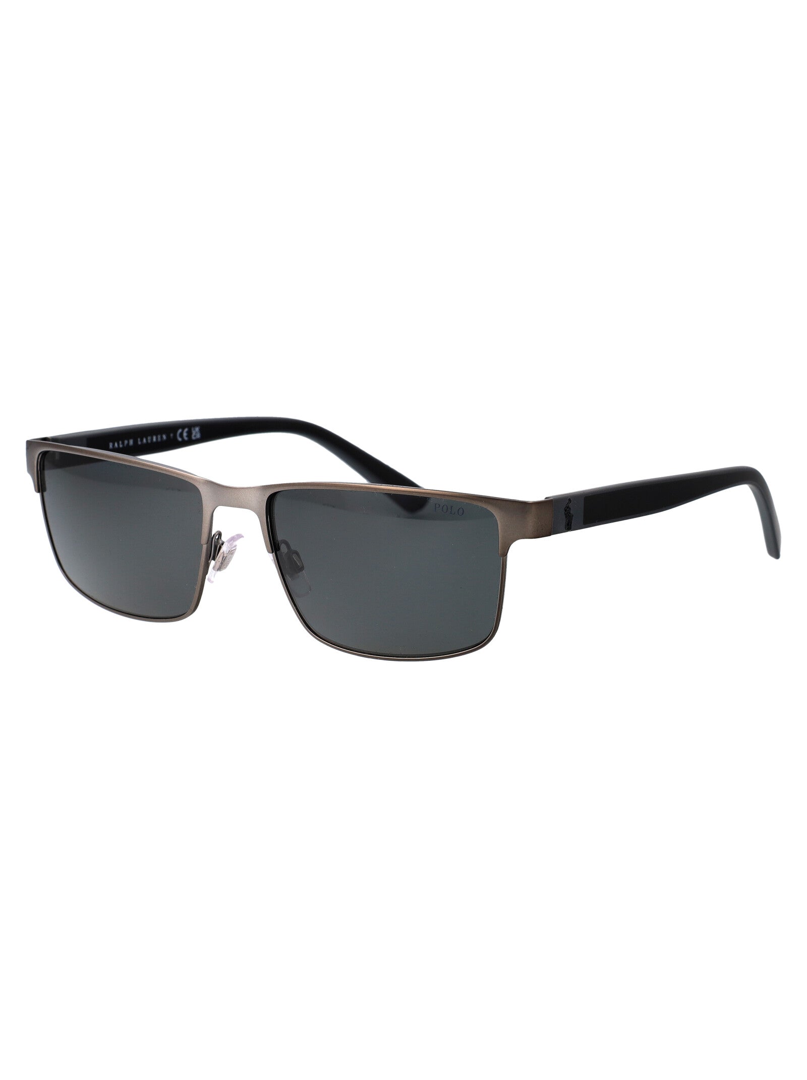 POLO RALPH LAUREN Matte Gunmetal Metal Sunglasses for Men