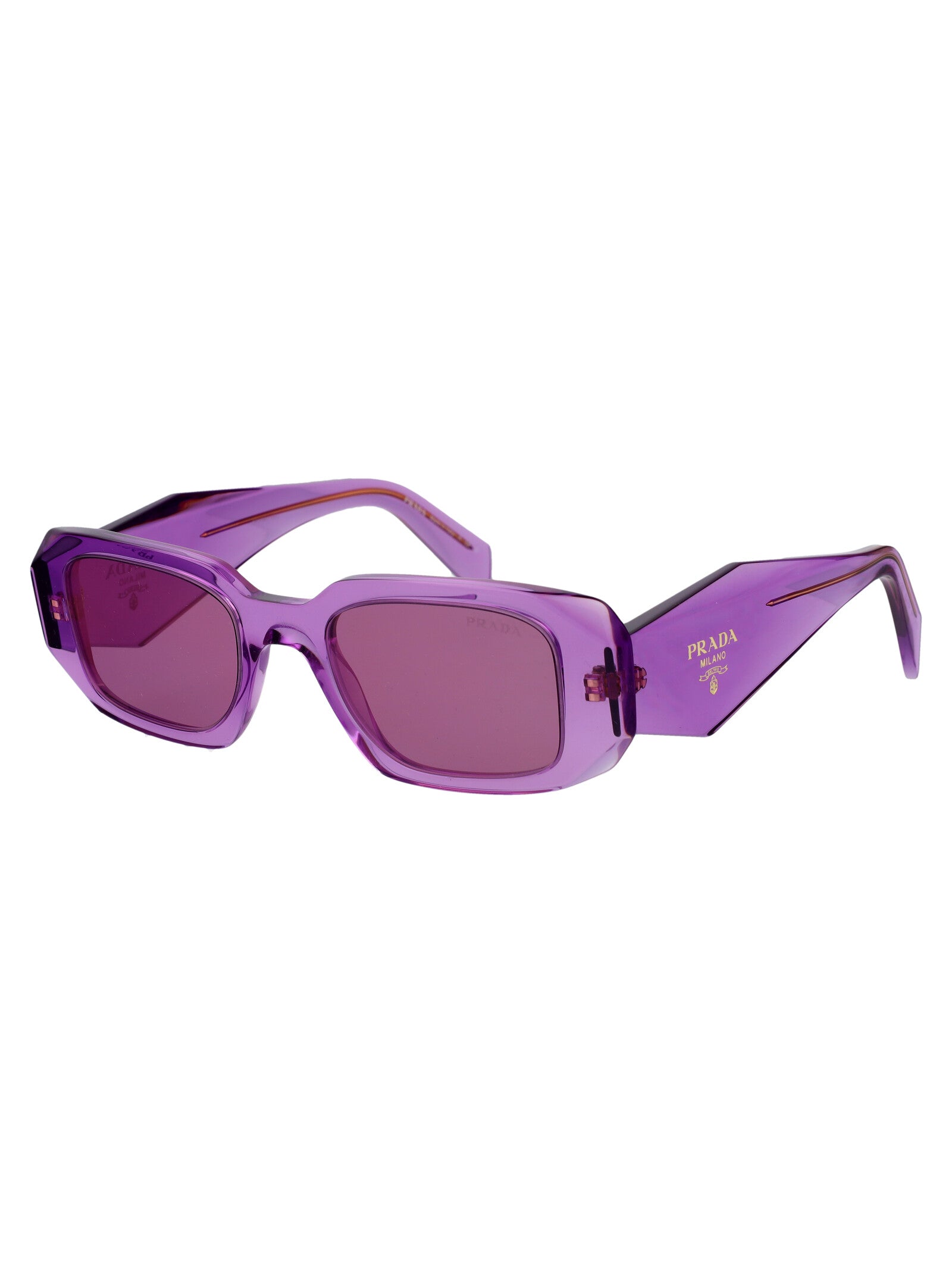 PRADA Acetate Transparent Amethyst Women's Sunglasses