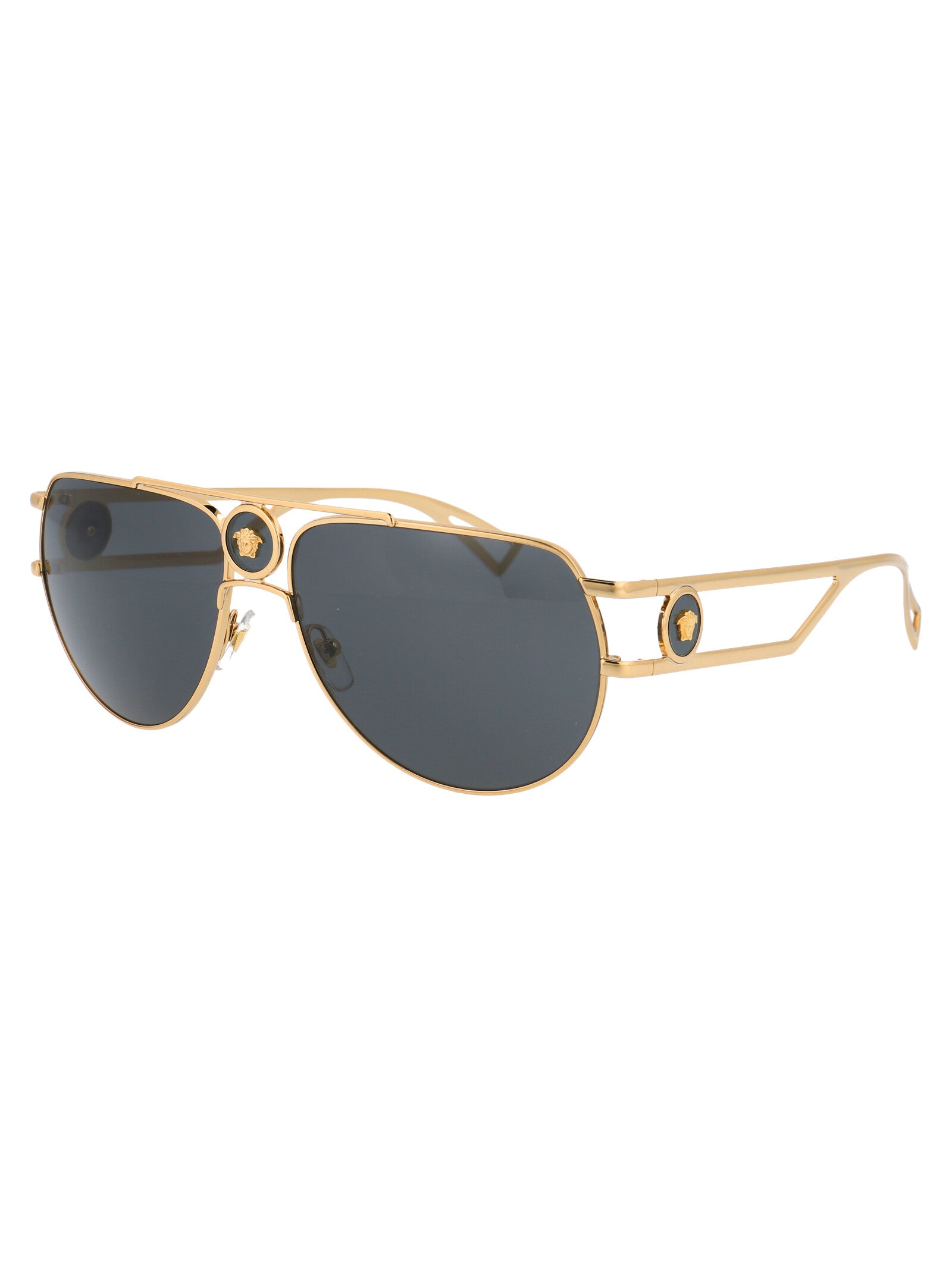 VERSACE Gold Metal Sunglasses for Men - SS25 Collection
