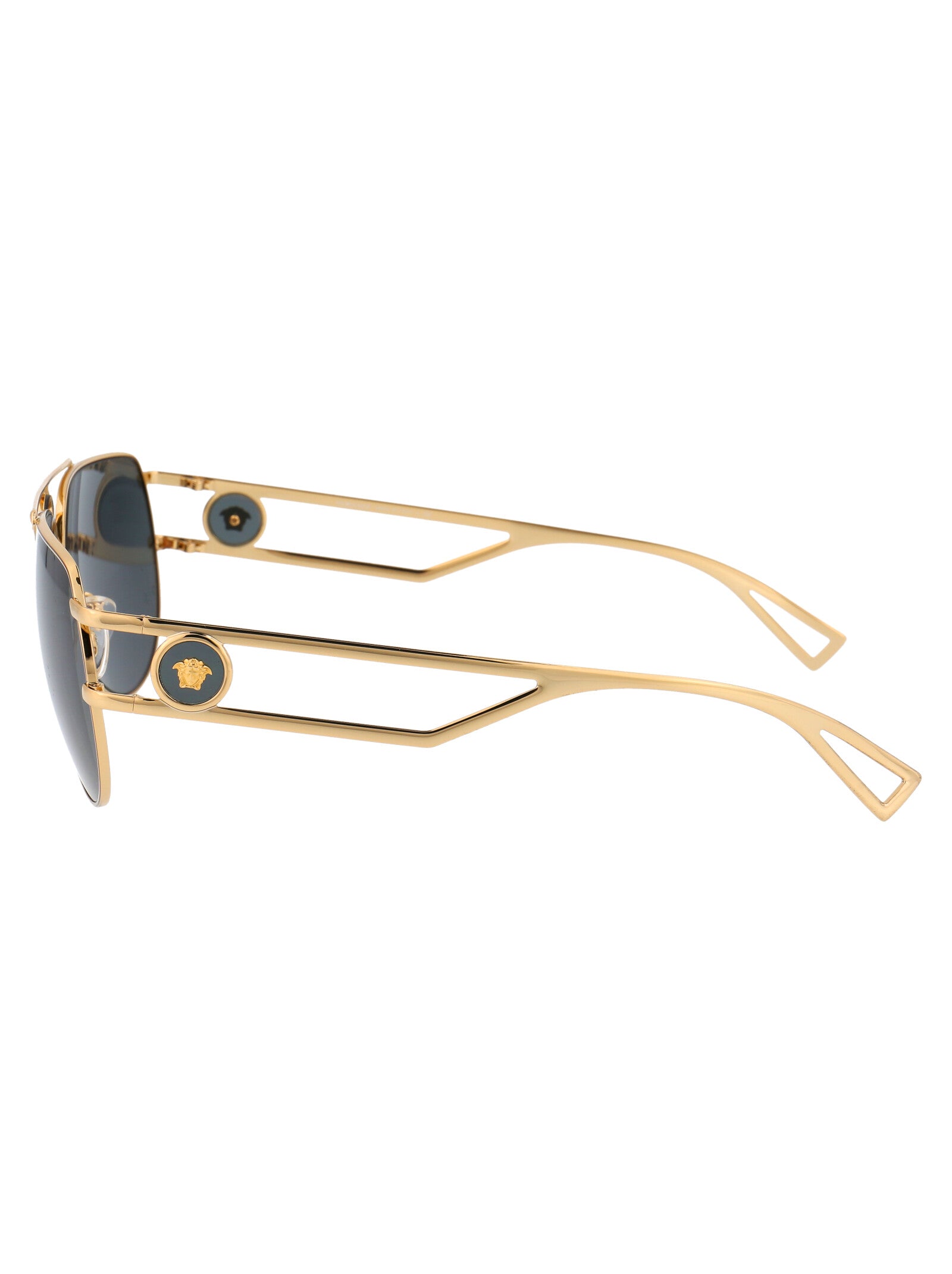 VERSACE Gold Metal Sunglasses for Men - SS25 Collection