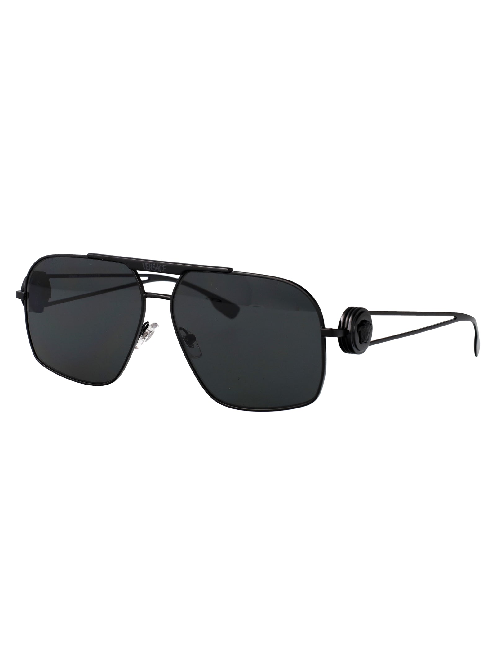 VERSACE Men's Matte Steel Sunglasses