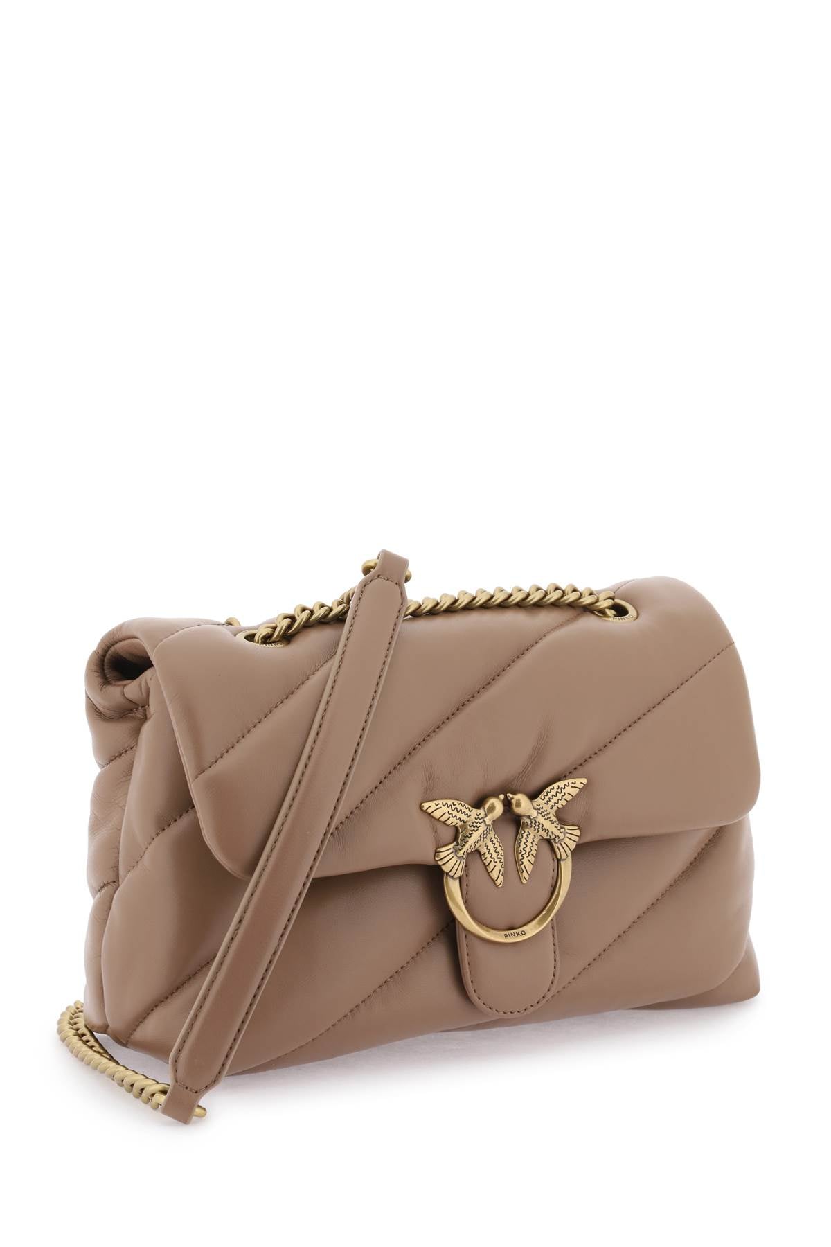 PINKO Quilted Love Birds Buckle Mini Shoulder Handbag