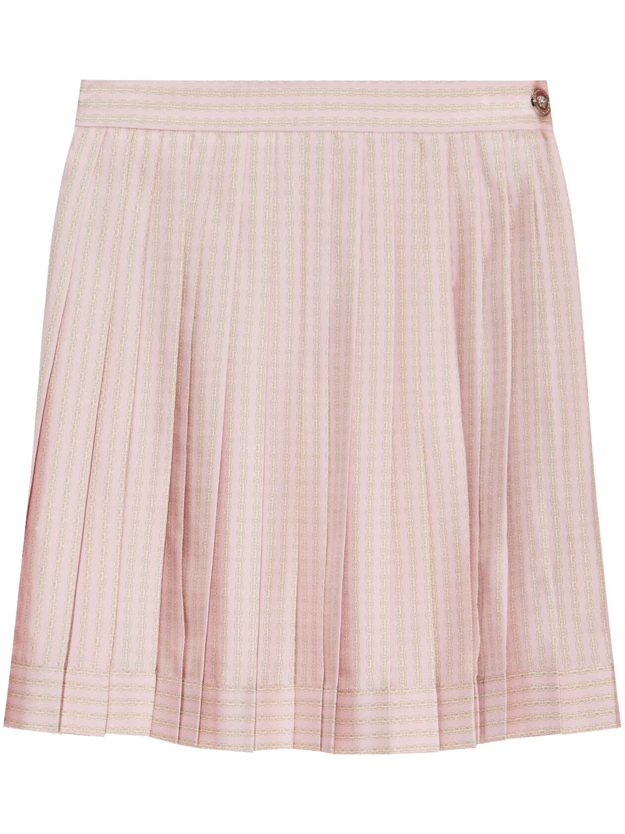 VERSACE Pinstripe Chain Pleated Skirt - Size 40
