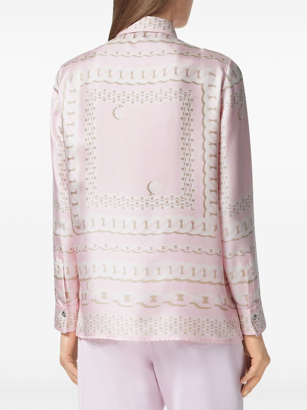 VERSACE Silk Treasure Shirt with Classic Collar for Women