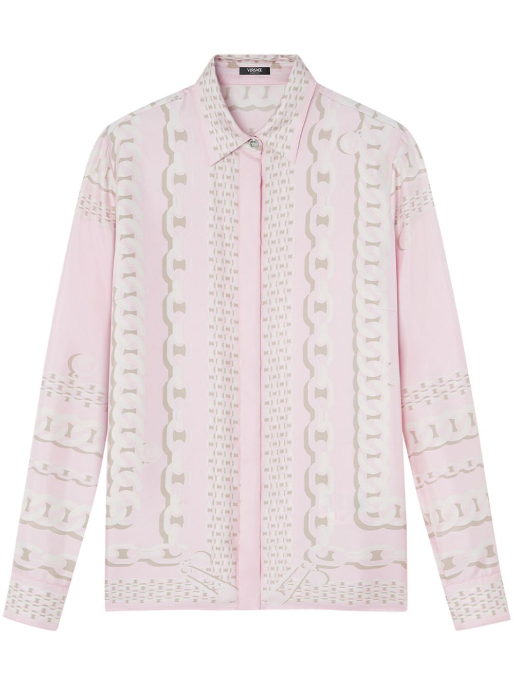 VERSACE Silk Treasure Shirt with Classic Collar for Women