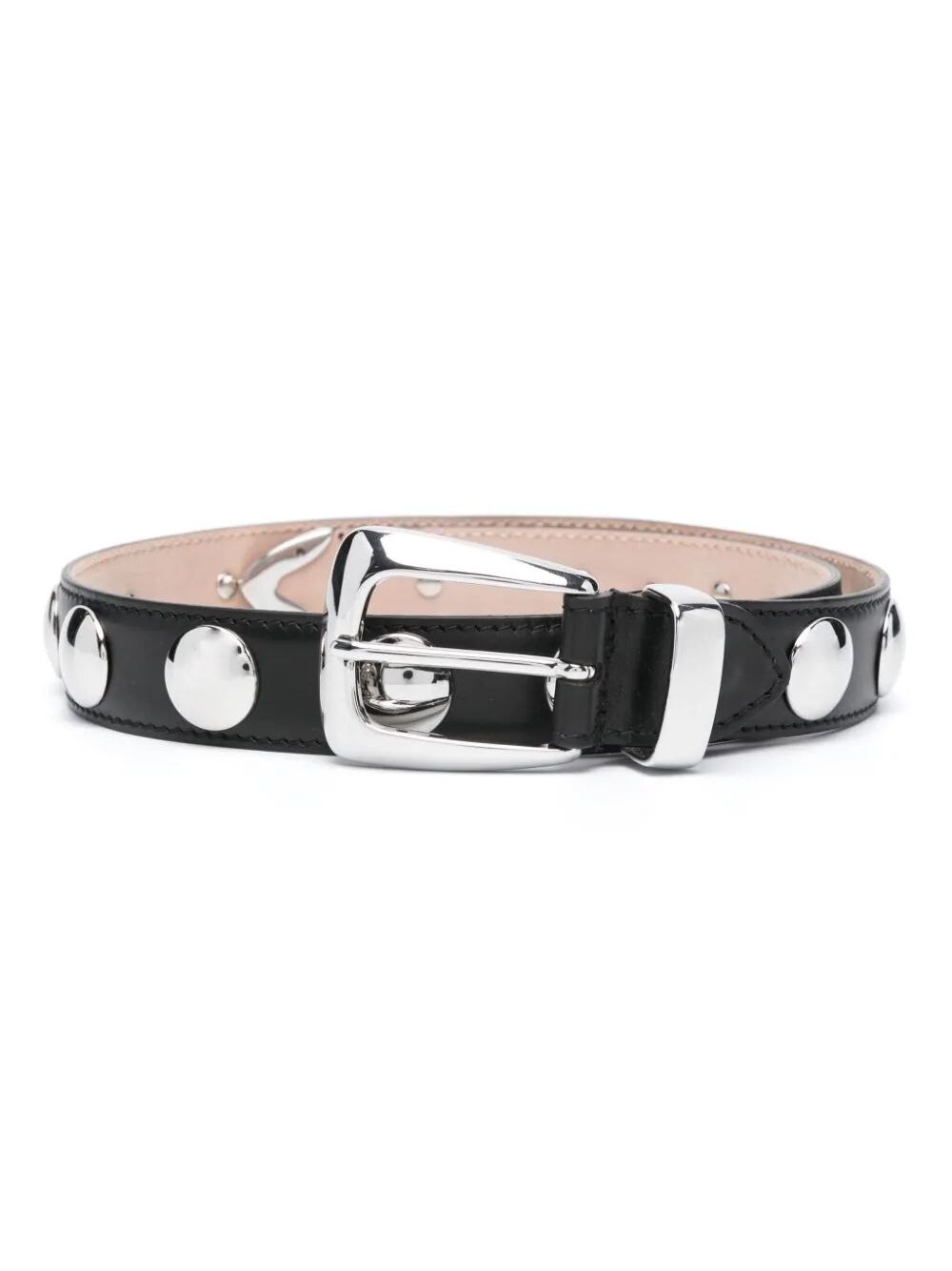 KHAITE Studded Leather Belt – Adjustable Fit
