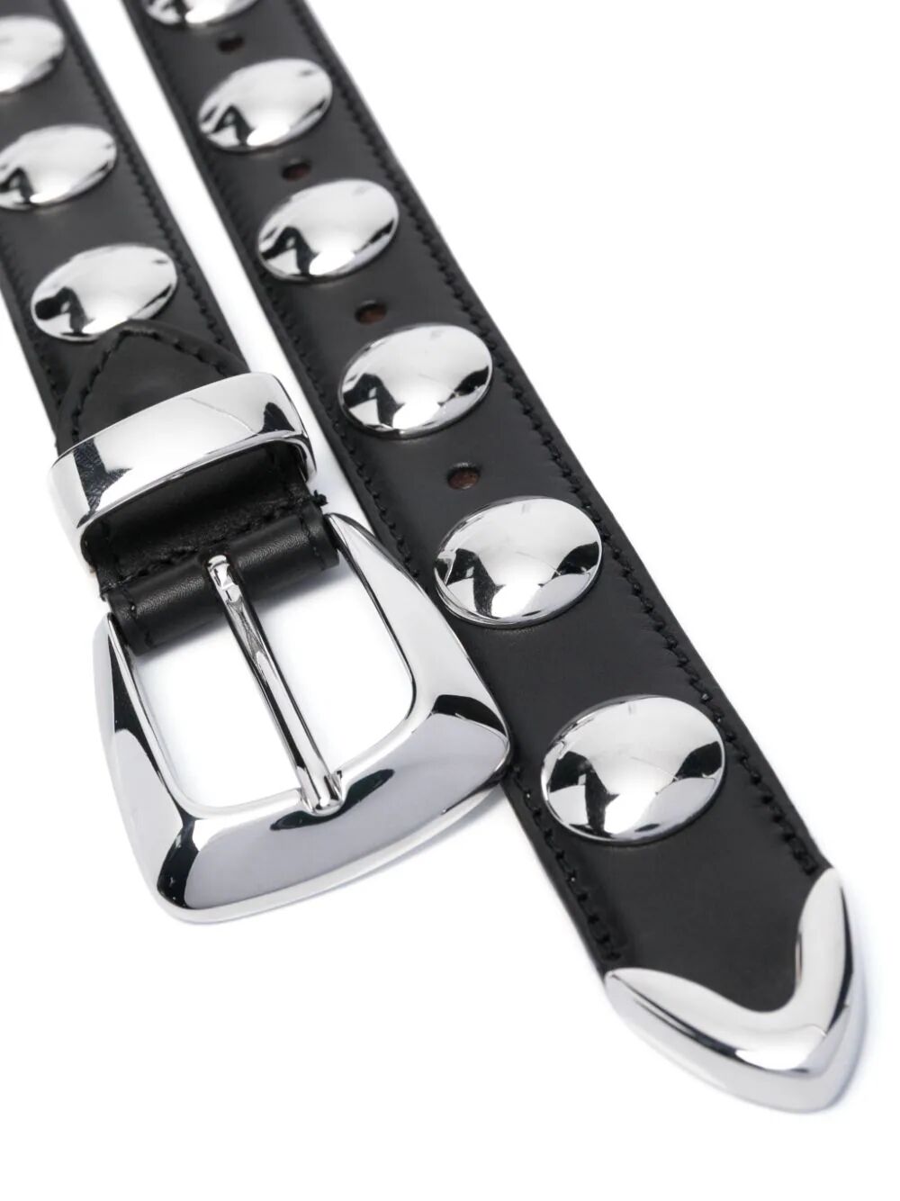 KHAITE Studded Leather Belt – Adjustable Fit