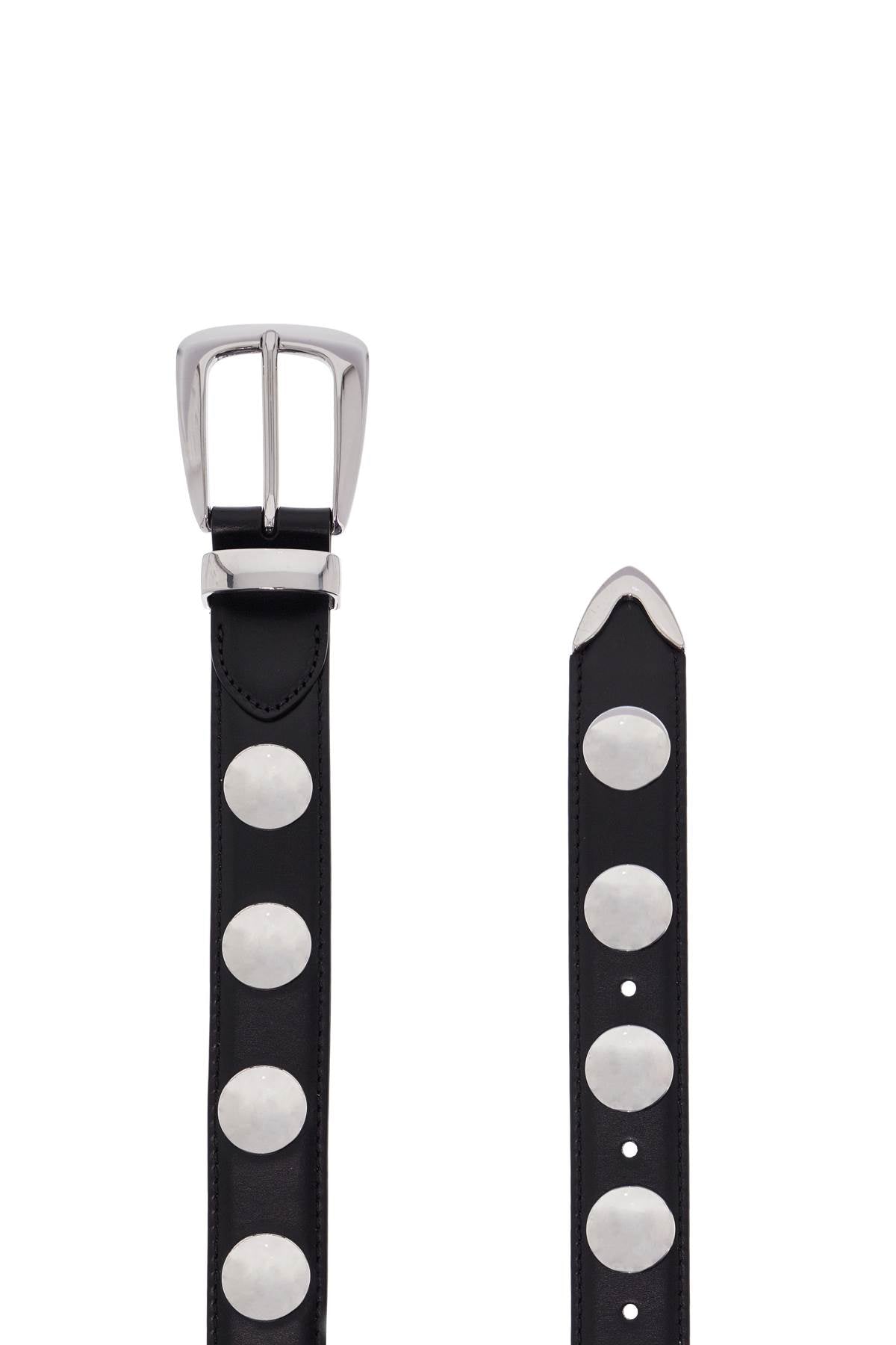 KHAITE Studded Leather Belt – Adjustable Fit