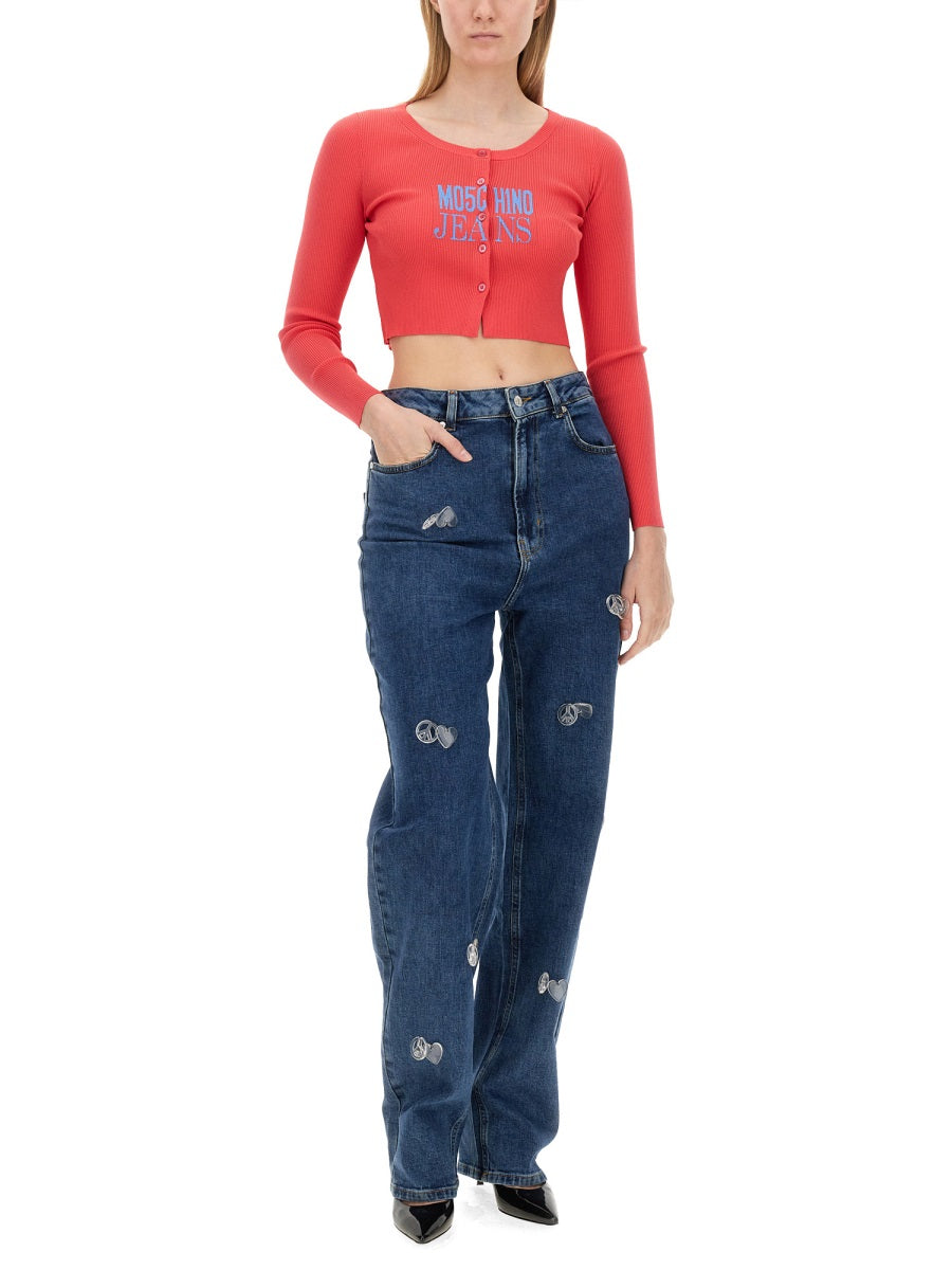 MOSCHINO JEANS Cropped Cardigan in Slim Fit
