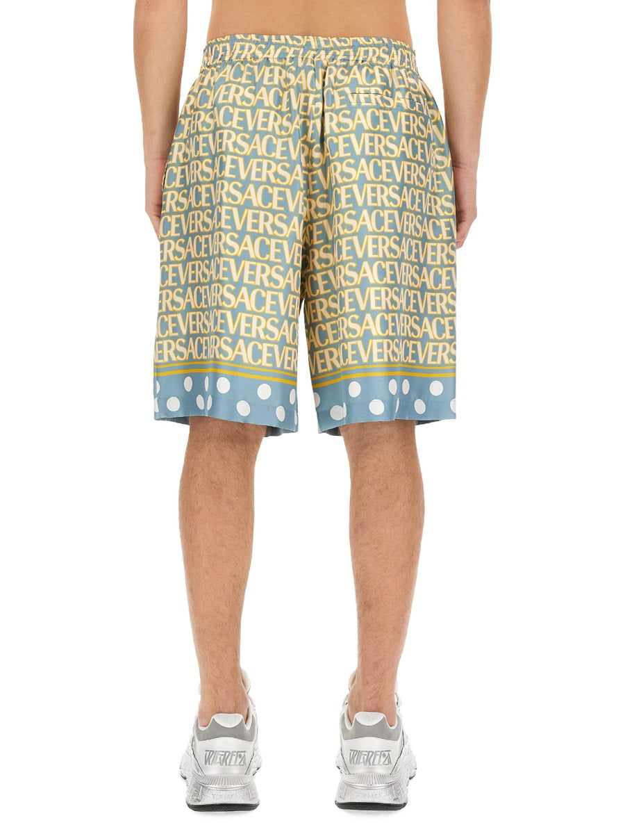 VERSACE Silk Logo Shorts - Regular Fit (Size 50)