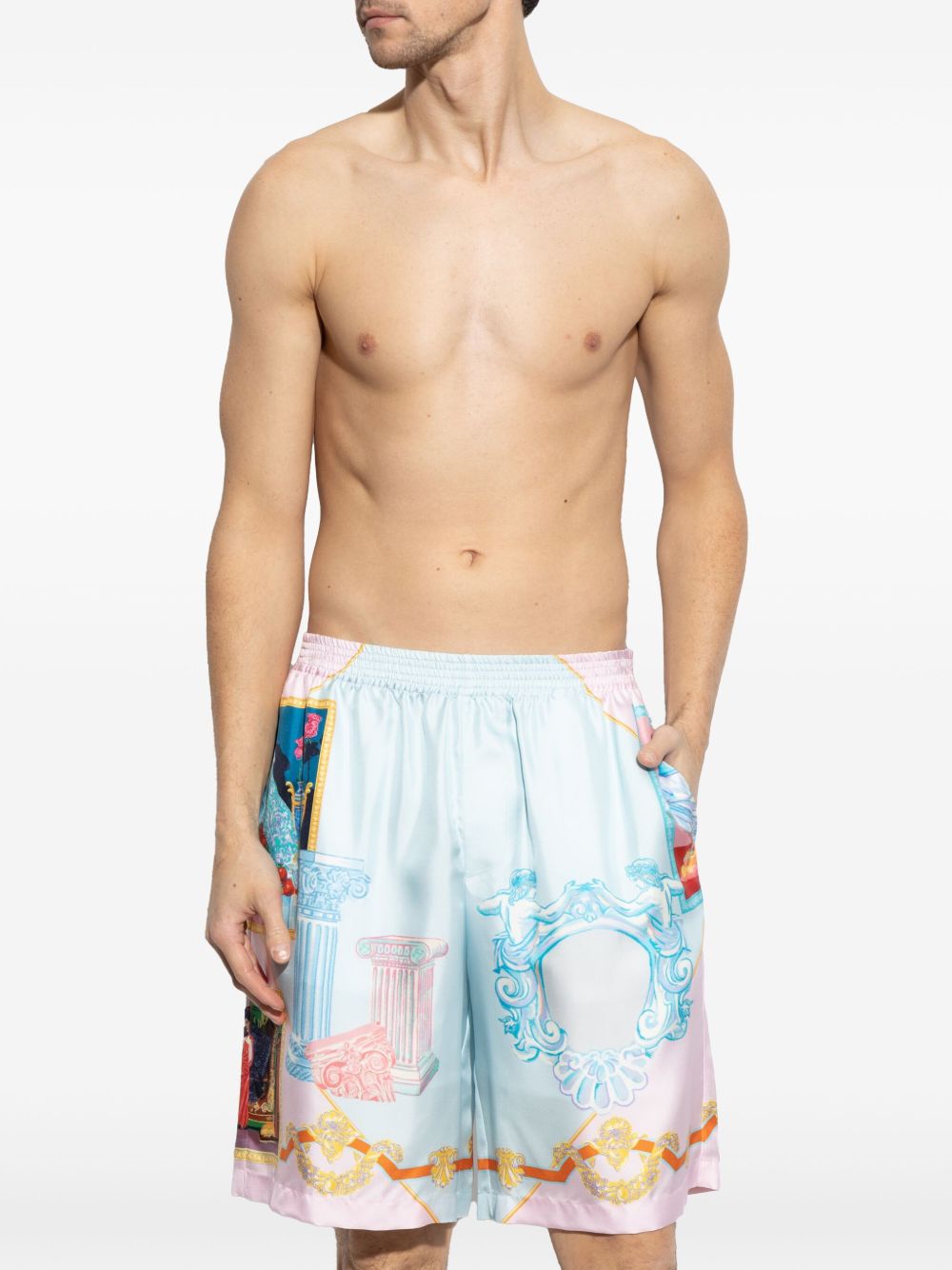 VERSACE Silk Shorts for Men - Size 48