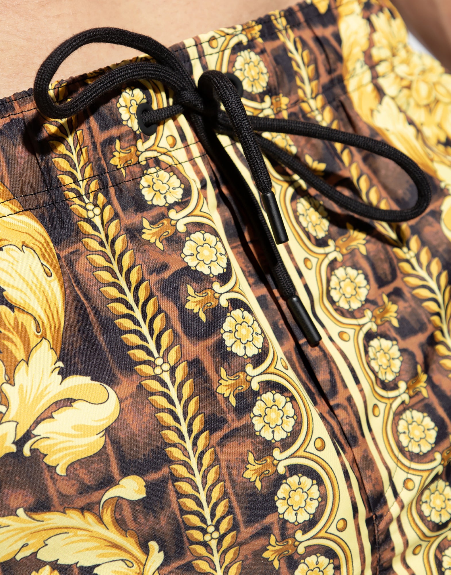 VERSACE Baroque Print Logo Swim Shorts for Men
