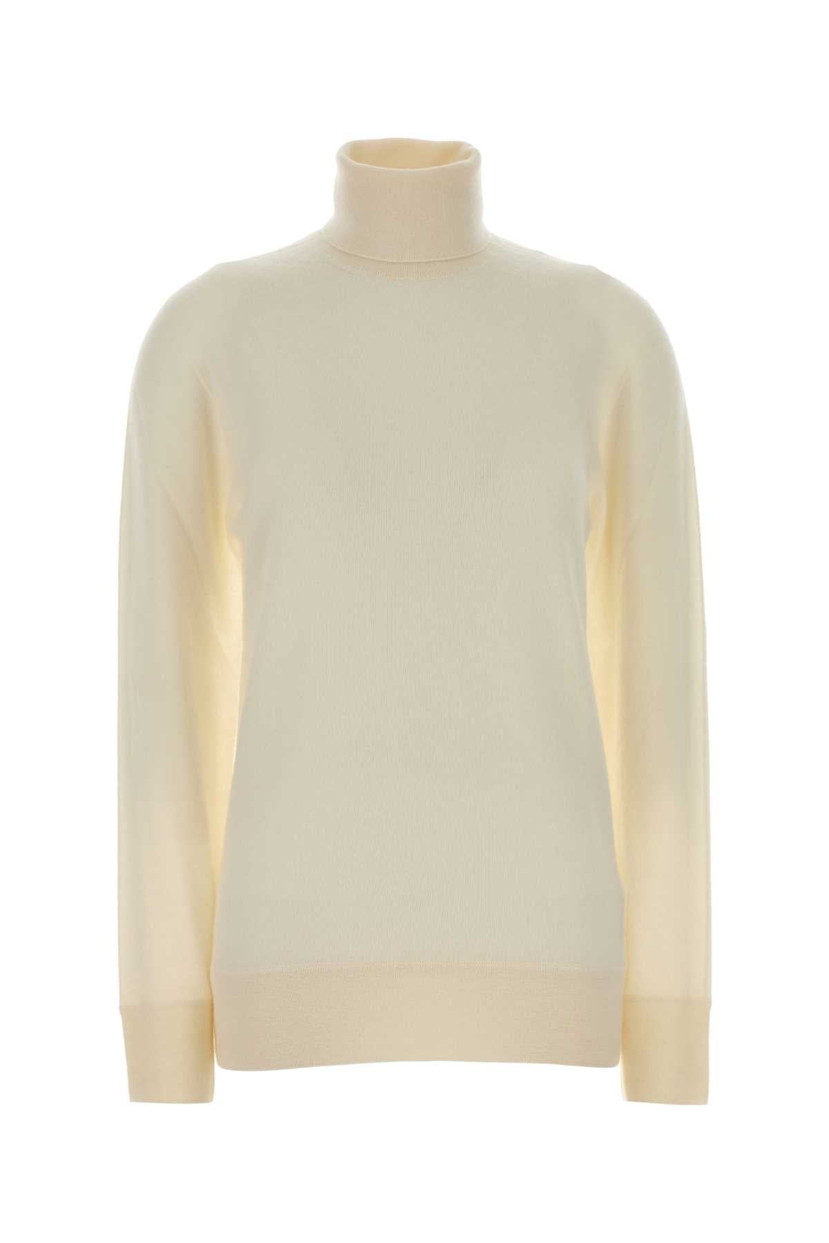 THE ROW Ivory Cashmere Lizzy Sweater