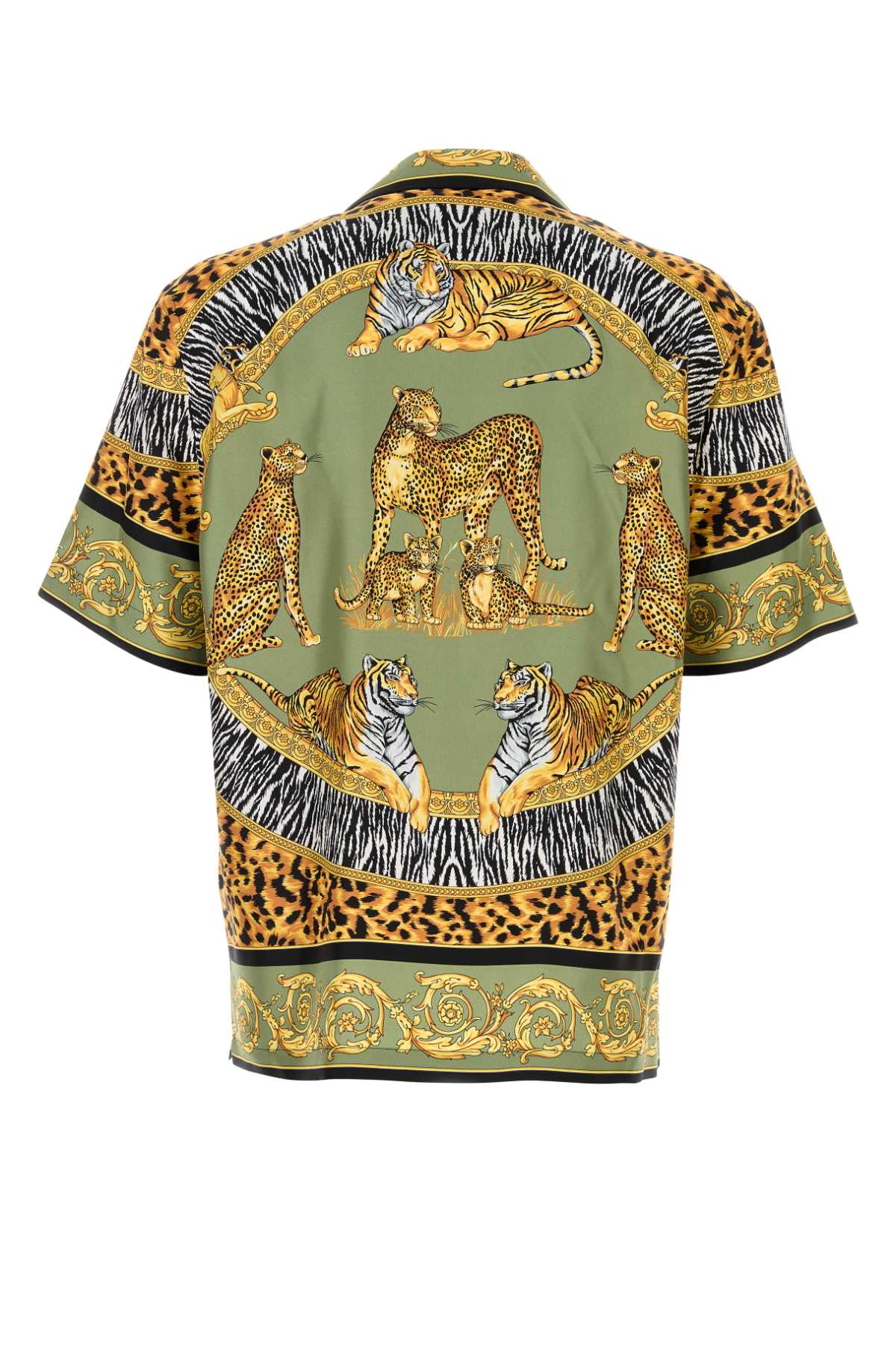VERSACE Wild Cats Printed Satin Shirt for Men - FW25 Collection