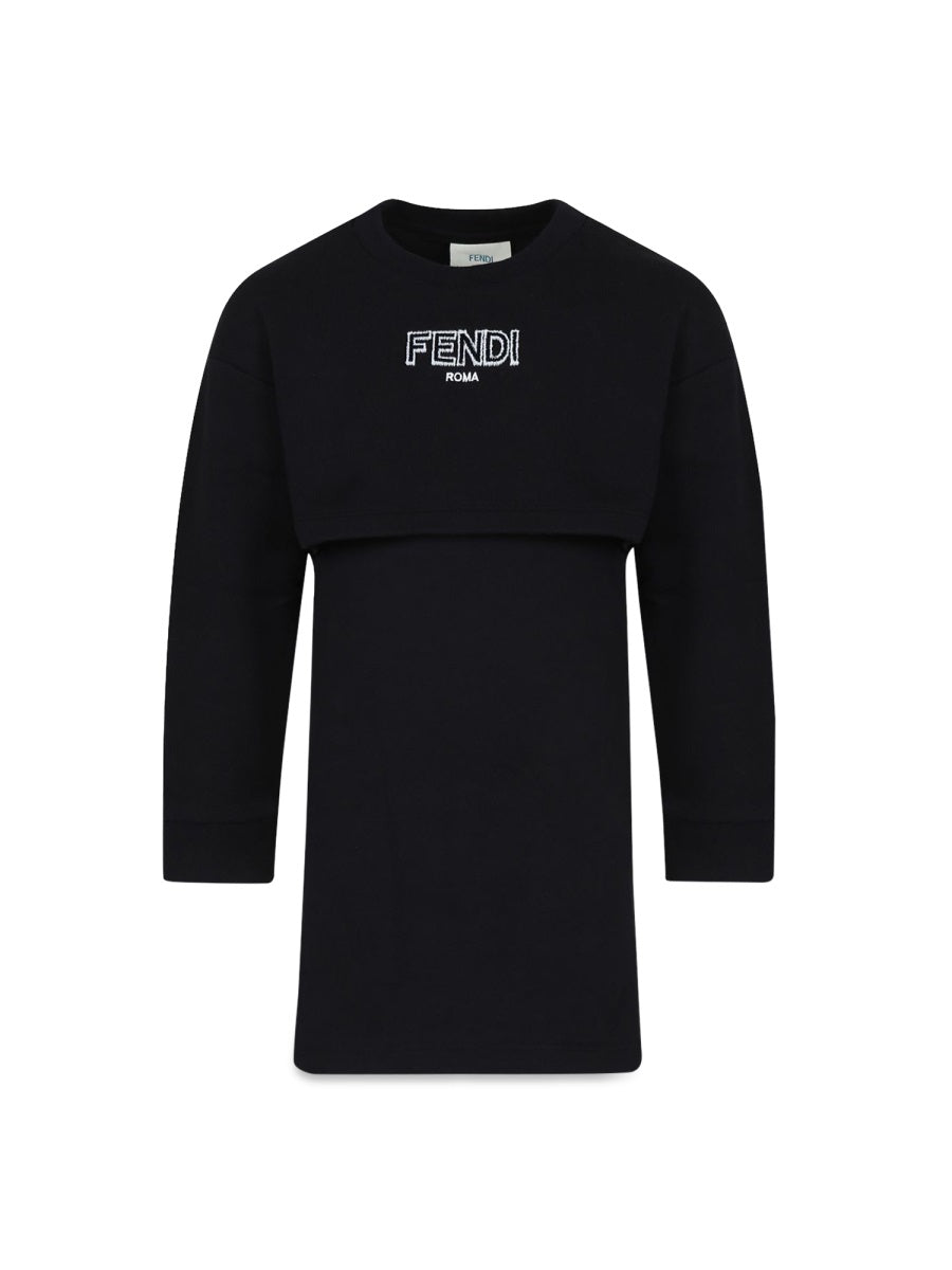 FENDI Chic Mini Sweatshirt Dress for Girls