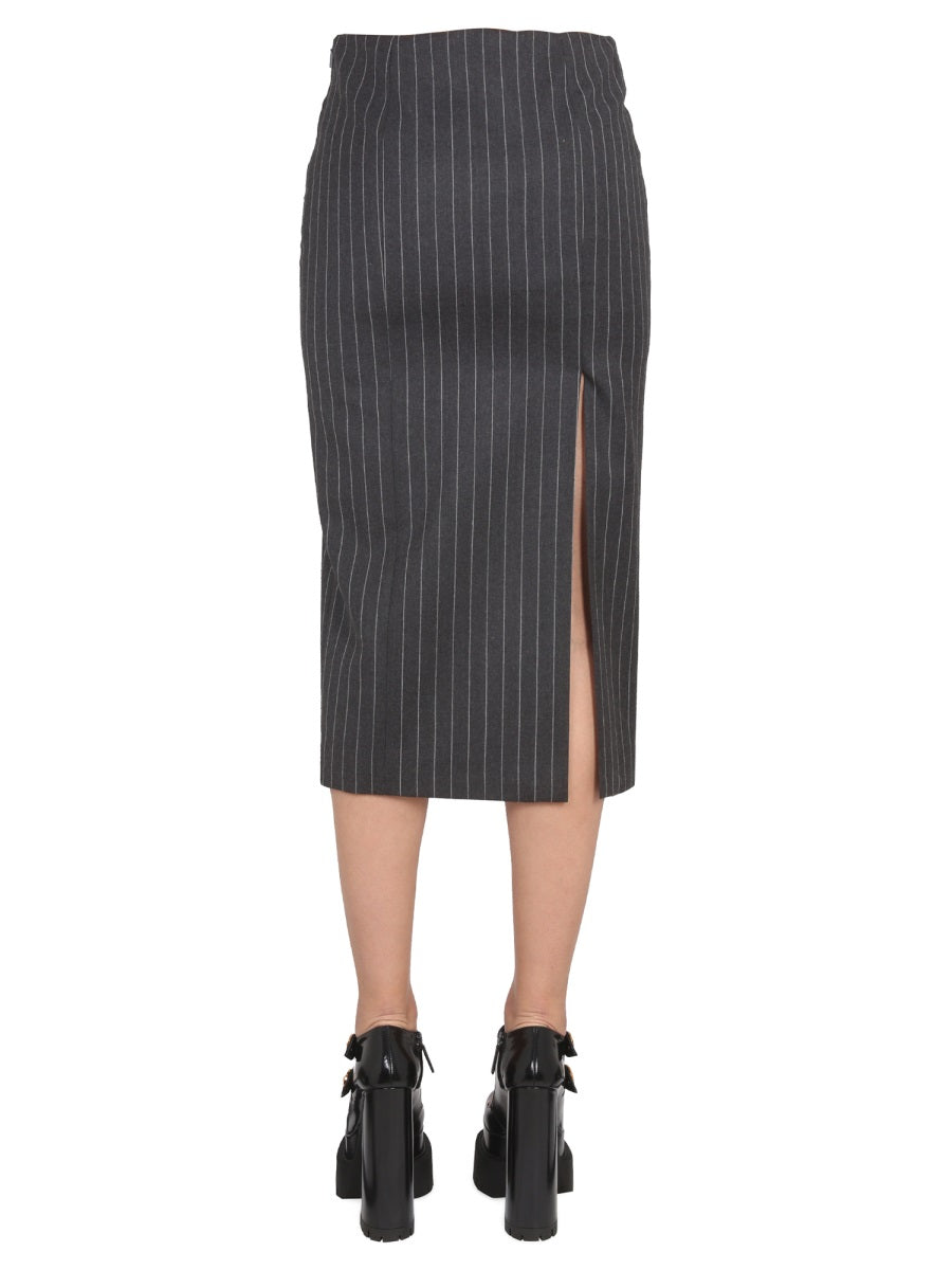 VERSACE Chic Pinstripe Pencil Skirt