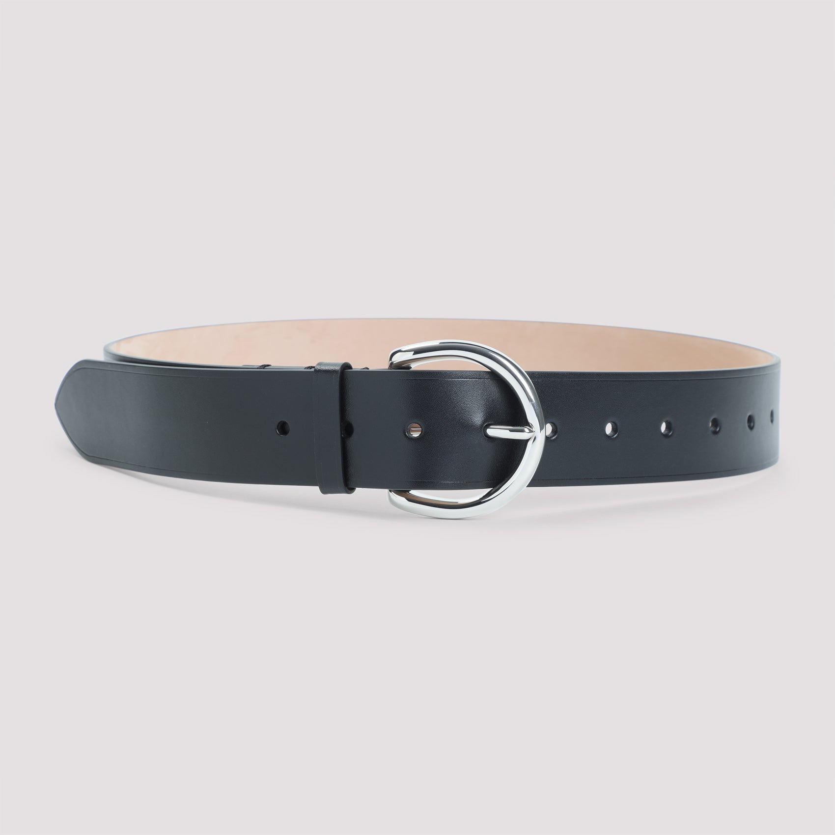 PHOEBE PHILO Round Buckle Leather Belt - 4cm Width