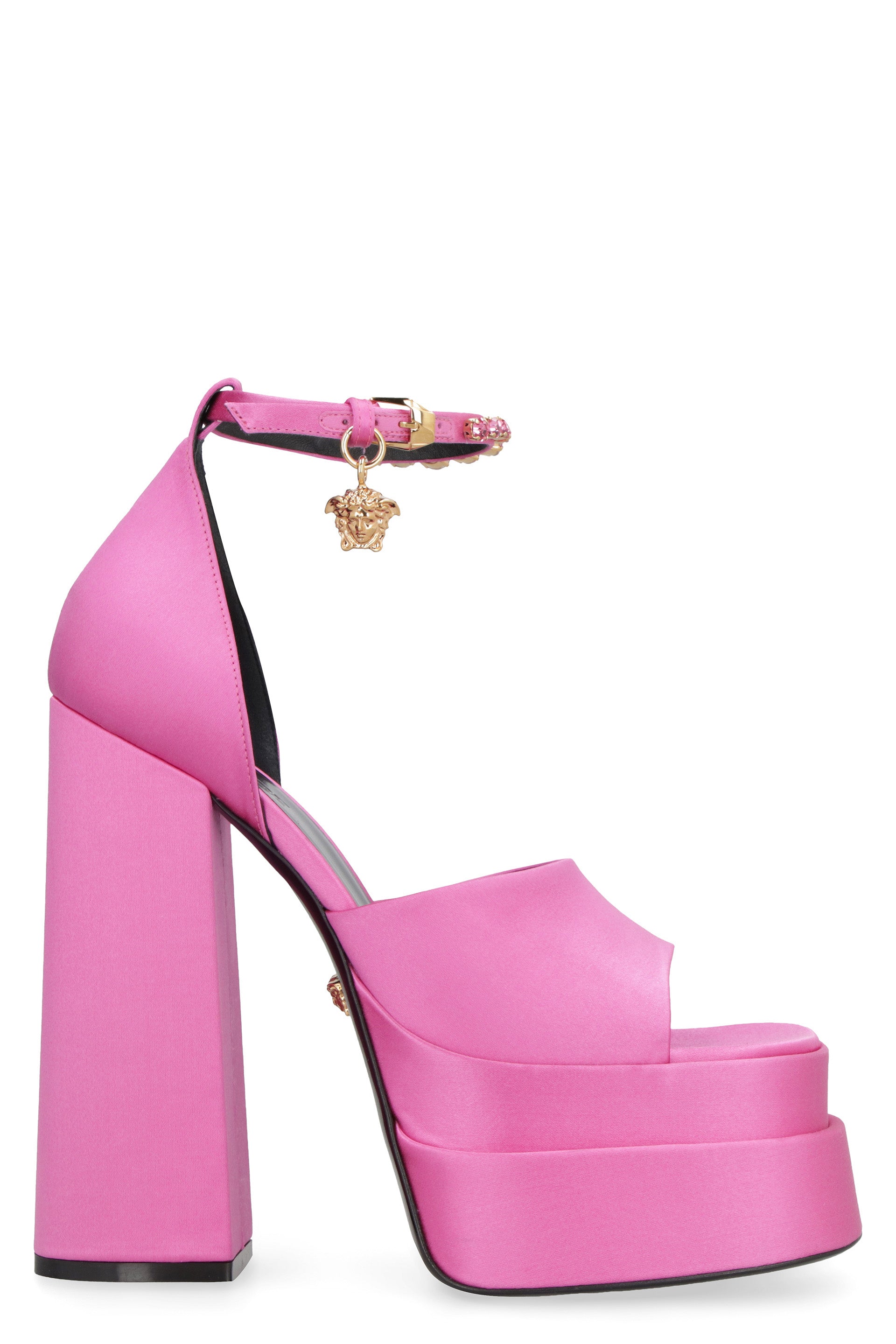 VERSACE Satin Medusa Aevitas Mini Sandals