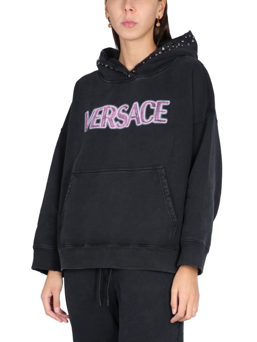 VERSACE Studded Women's Hooded Sweatshirt