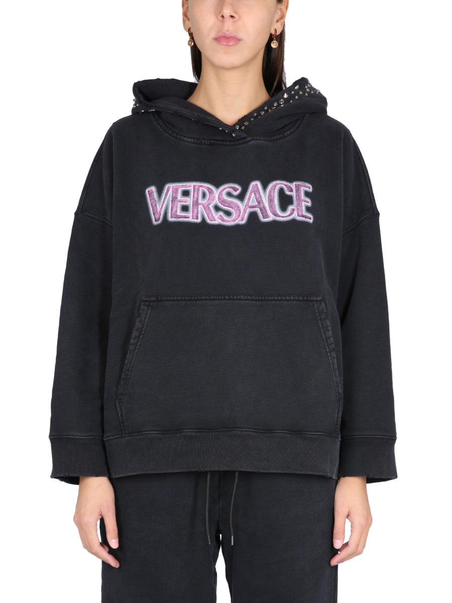 VERSACE Studded Women's Hooded Sweatshirt