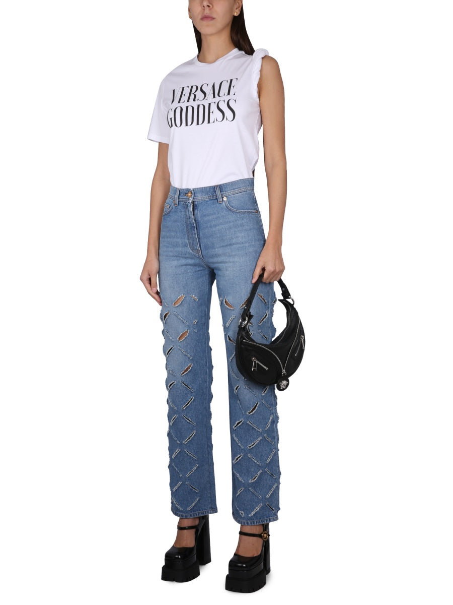 VERSACE Goddess Graphic T-Shirt for Women