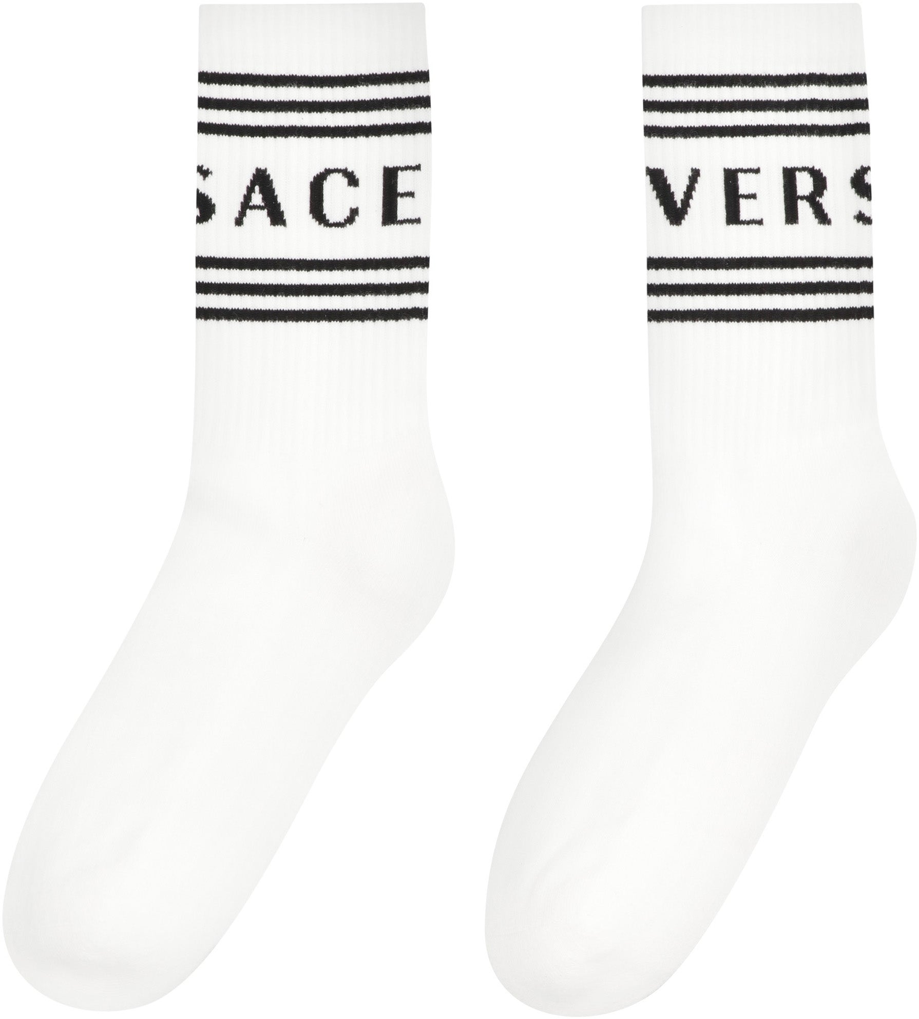 VERSACE Stretch Cotton Blend Athletic Socks for Men