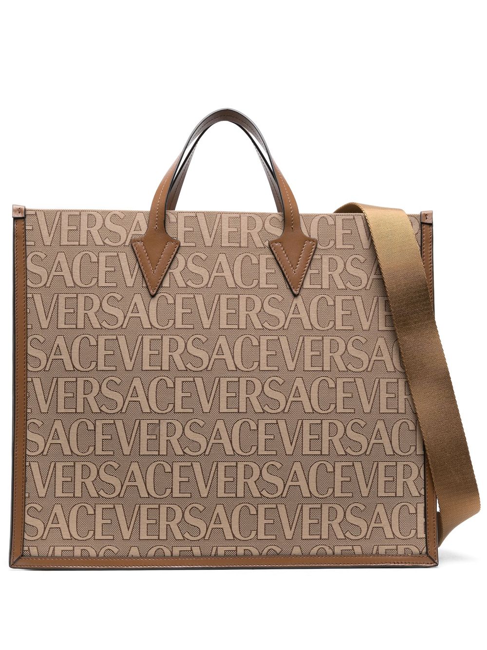 VERSACE Allover Logo Shopper Handbag