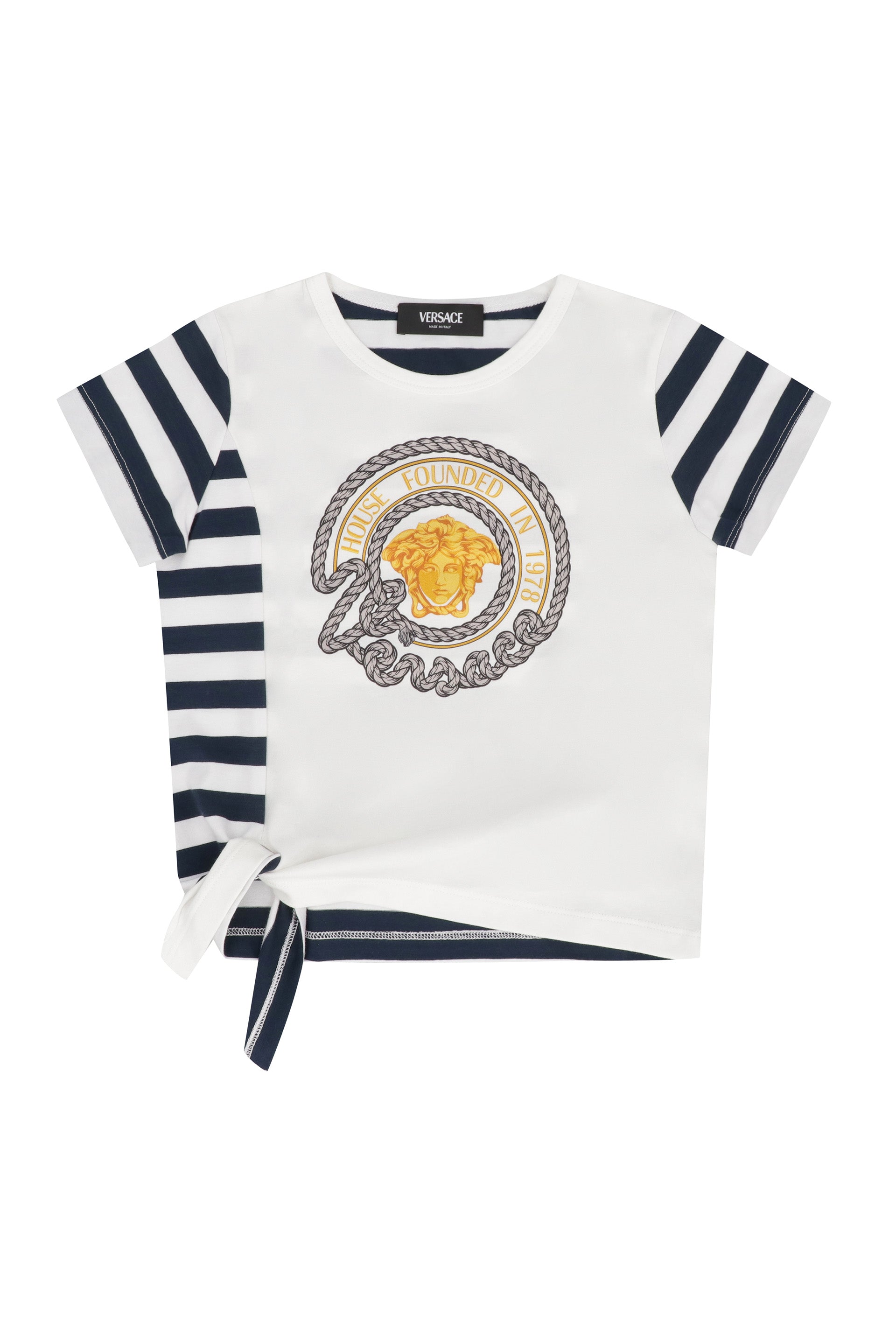 YOUNG VERSACE Mini Printed Cotton T-Shirt for Girls