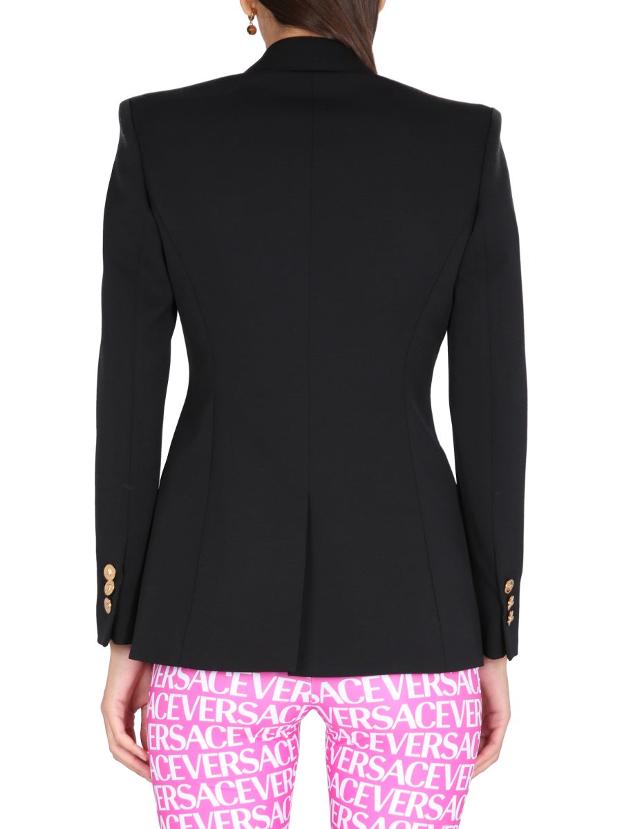 VERSACE Women’s Single-Breasted Jacket with Peaked Lapels