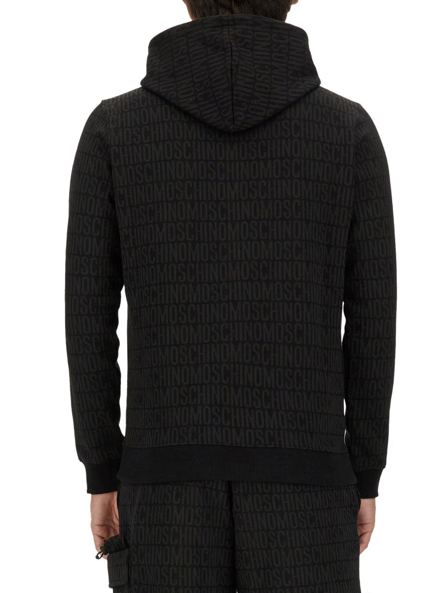 MOSCHINO Sweatshirt with All-Over Logo - Size L